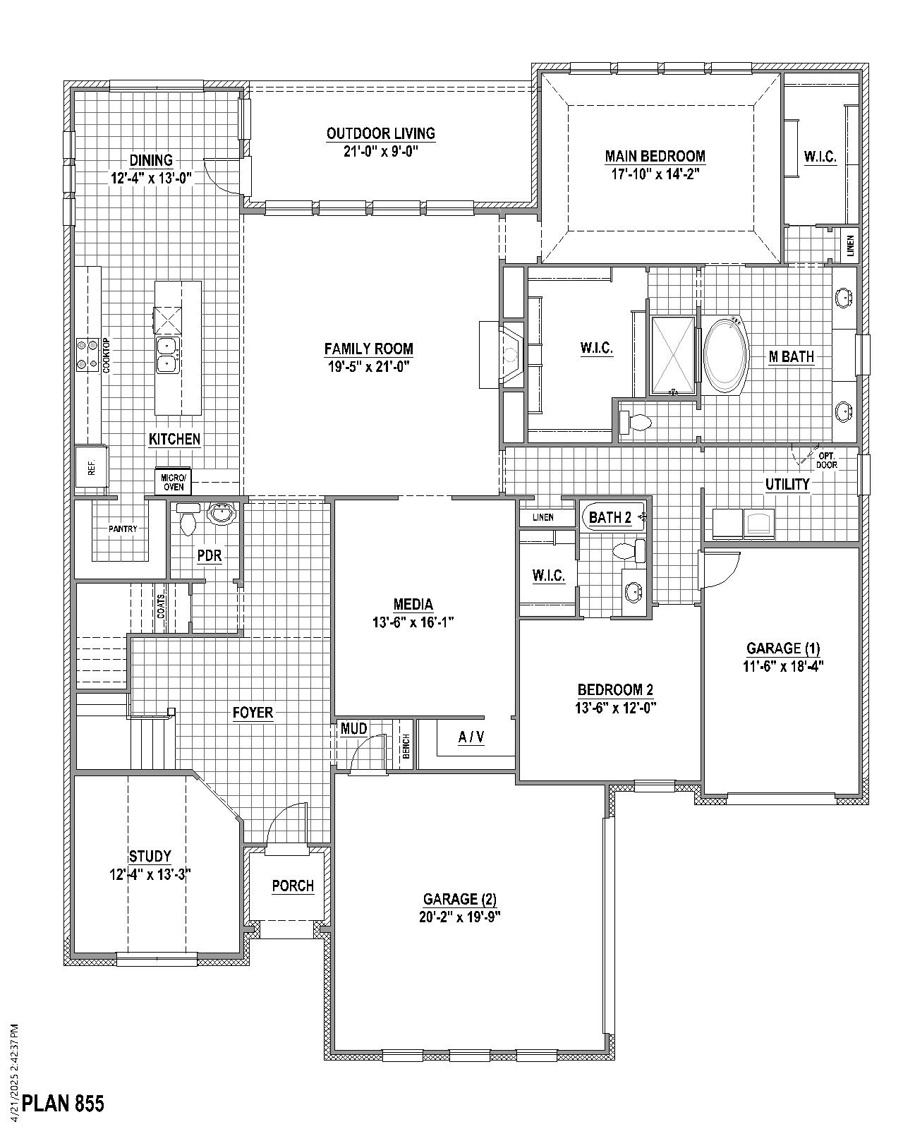 Plan 855 floor plan drawing