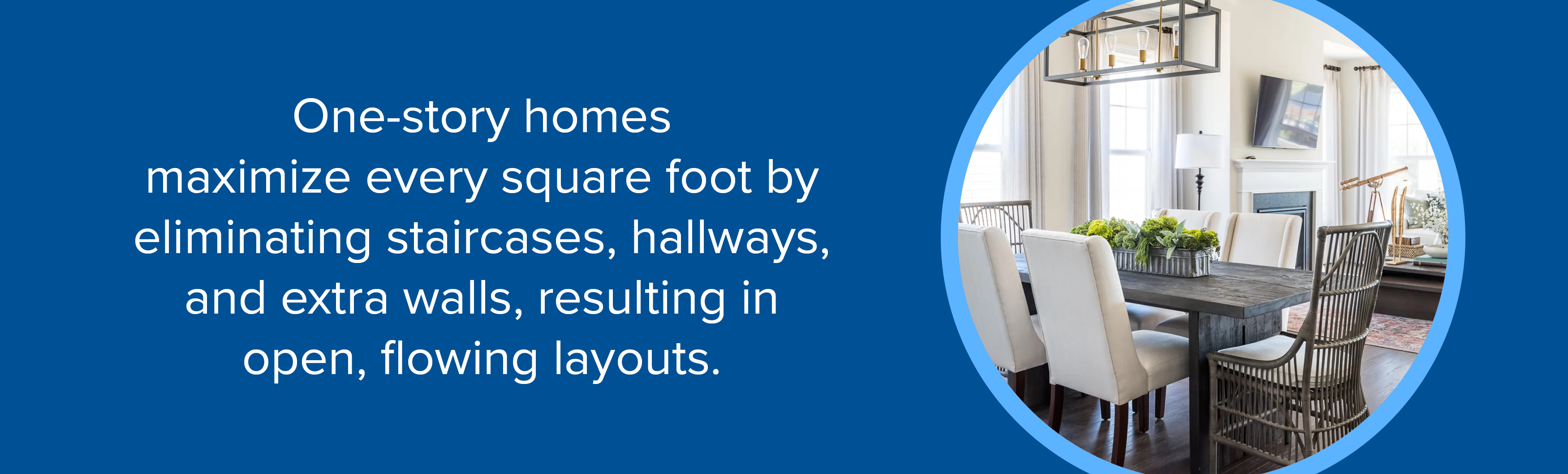 interior living space of a one story home