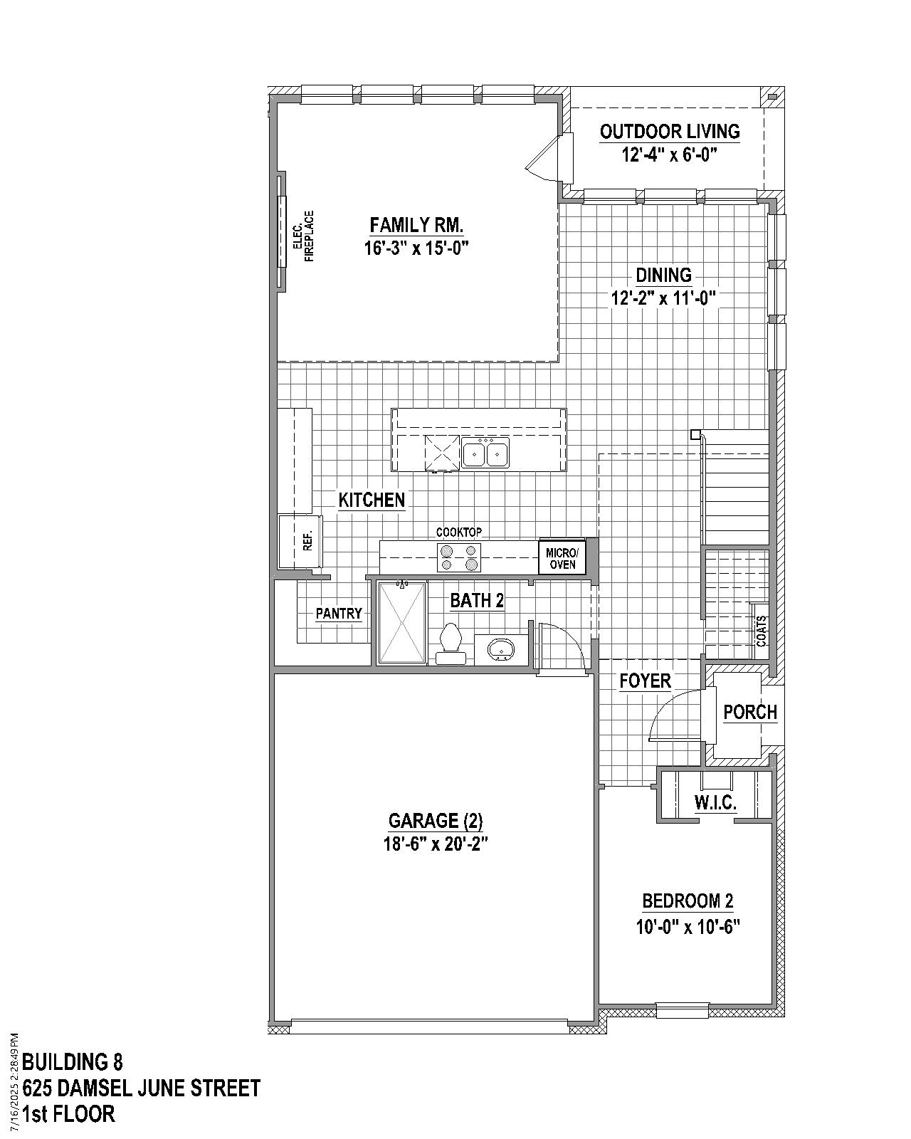TH Building 8 Unit 3 W floor plan drawing
