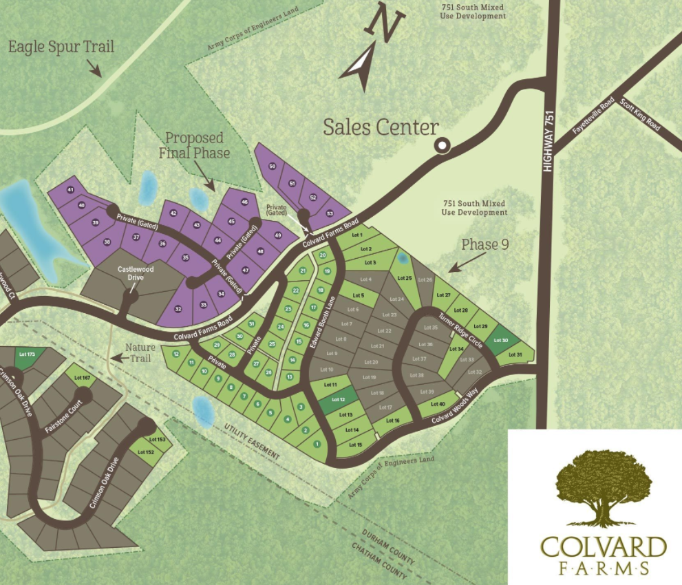 Colvard Farms Community Map | Blue Heron Homes