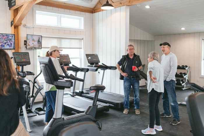 People in the fitness center.