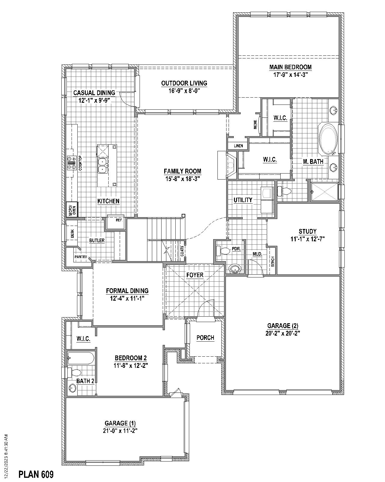 Plan 609 floor plan drawing