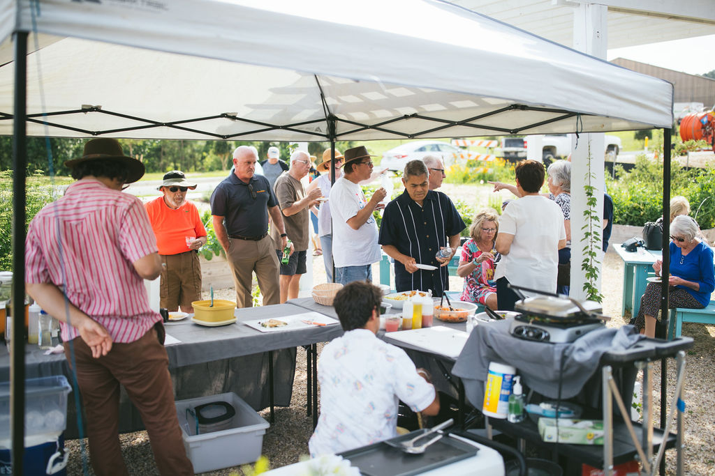 Residents enjoying meals. 