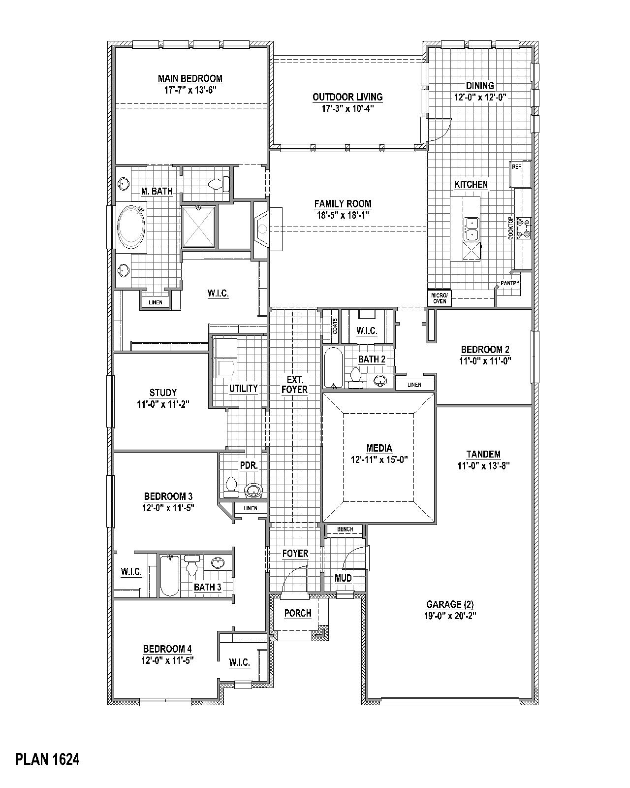 Plan 1624 floor plan drawing