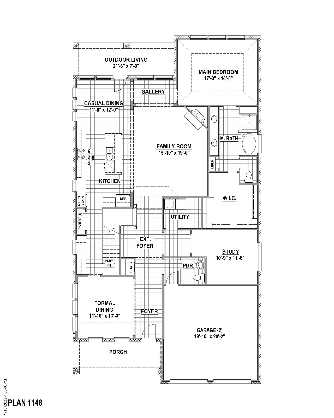 Plan 1148 floor plan drawing