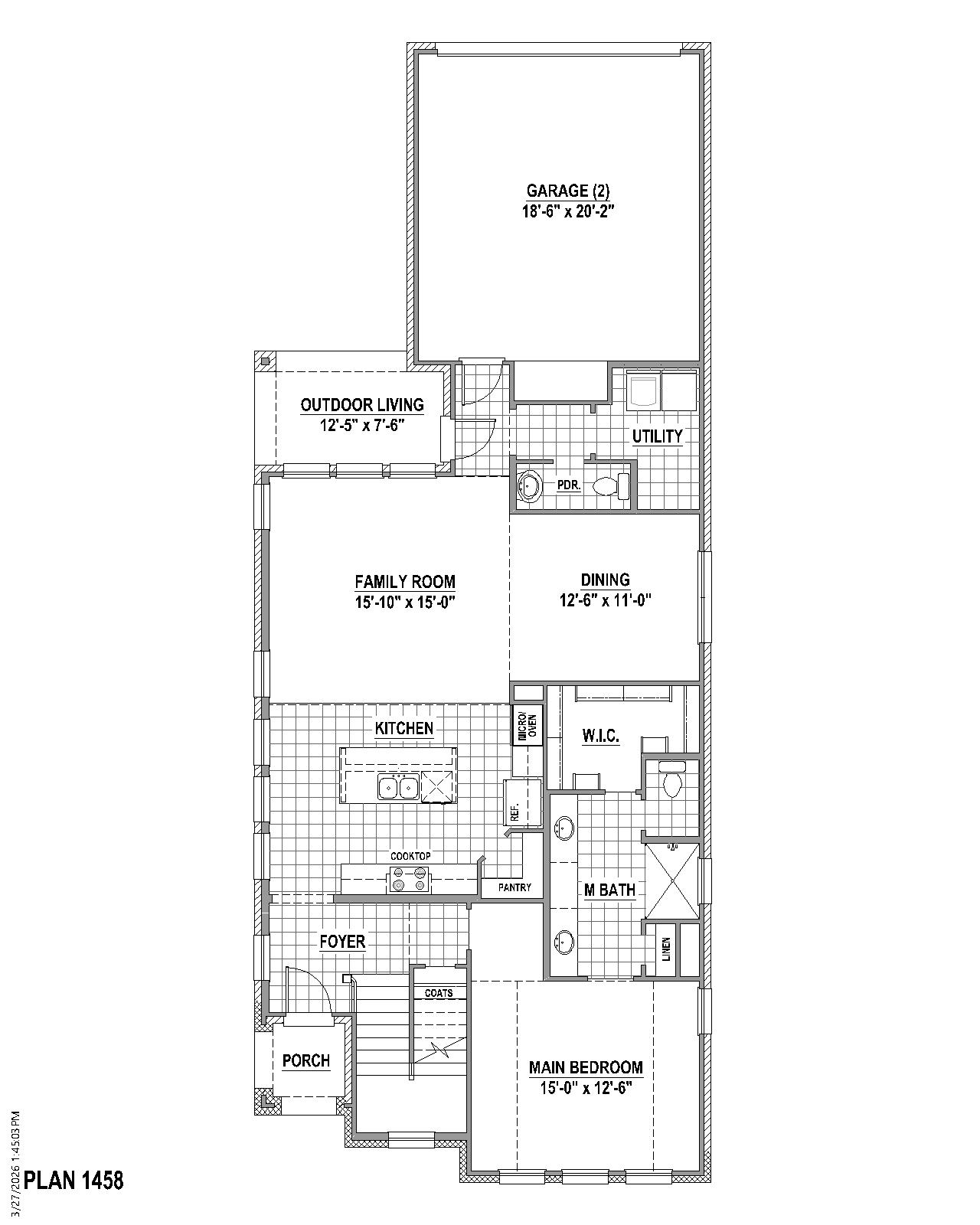 Plan 1458 floor plan drawing