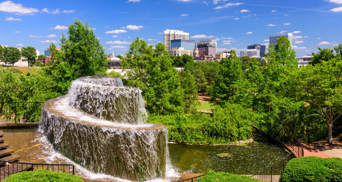 Image of water feature in Columbia, SC.