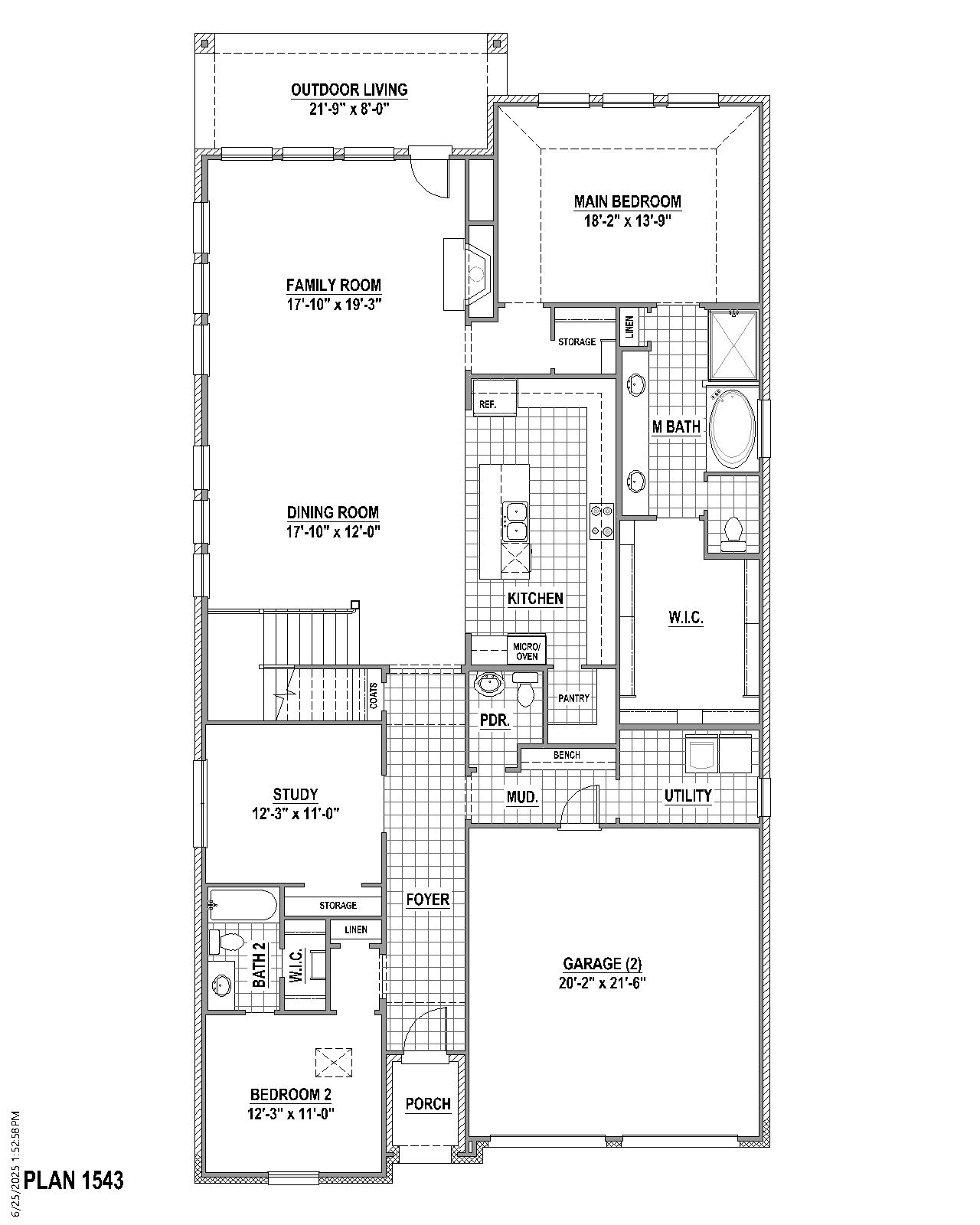 Plan 1543 floor plan drawing