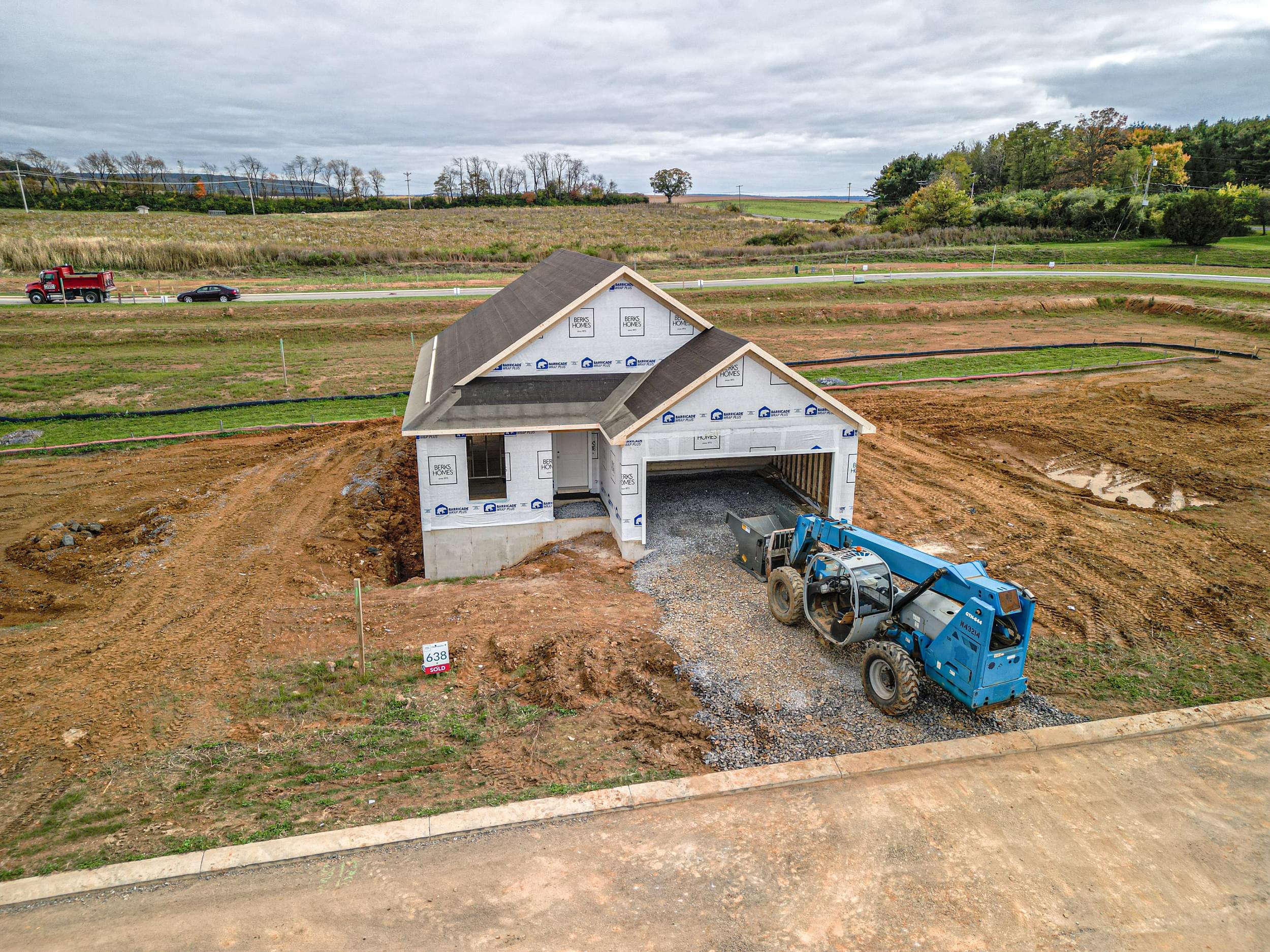 Aerial View of a Berks Home under construction in Central Pennsylvania