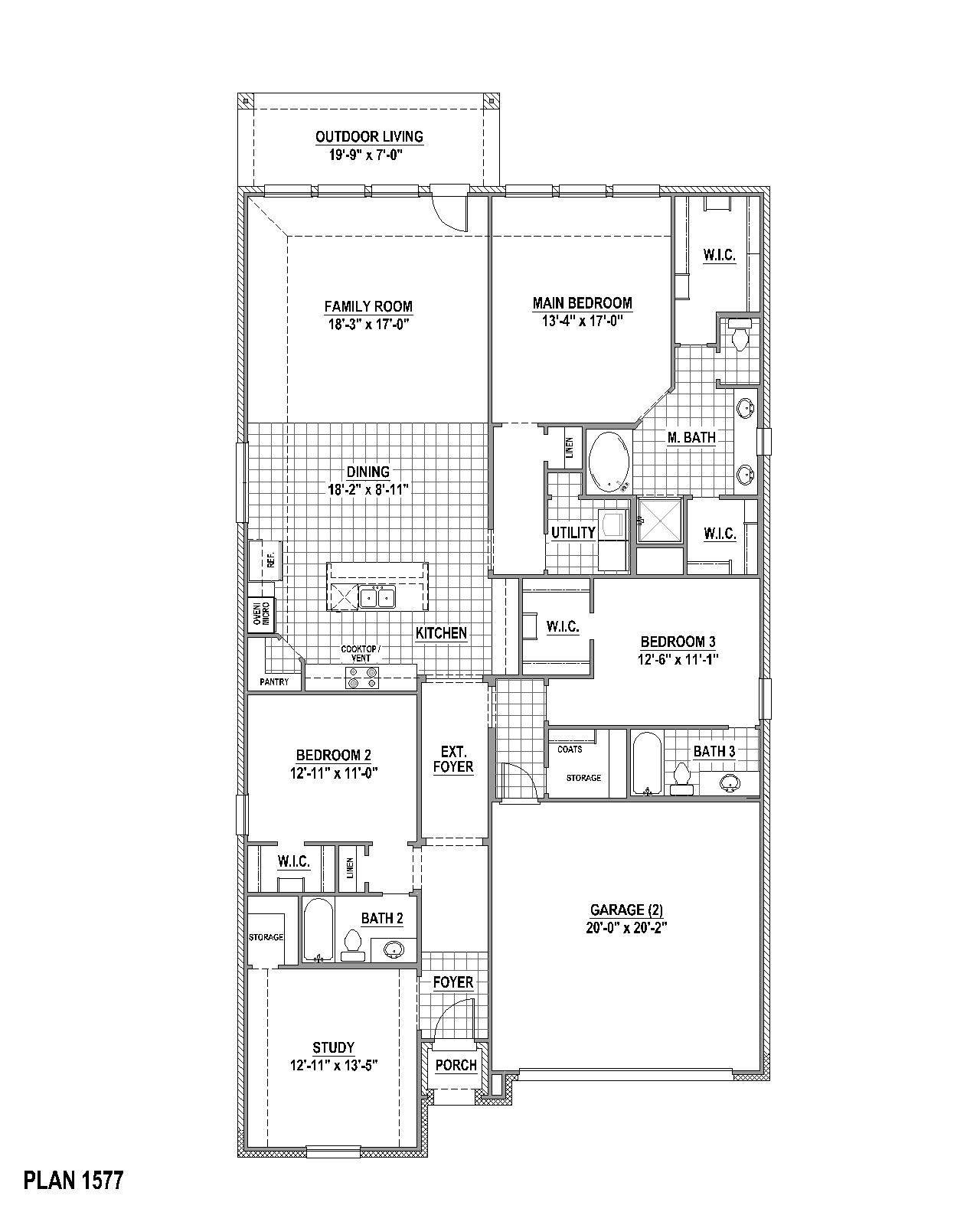 Plan 1577 floor plan drawing