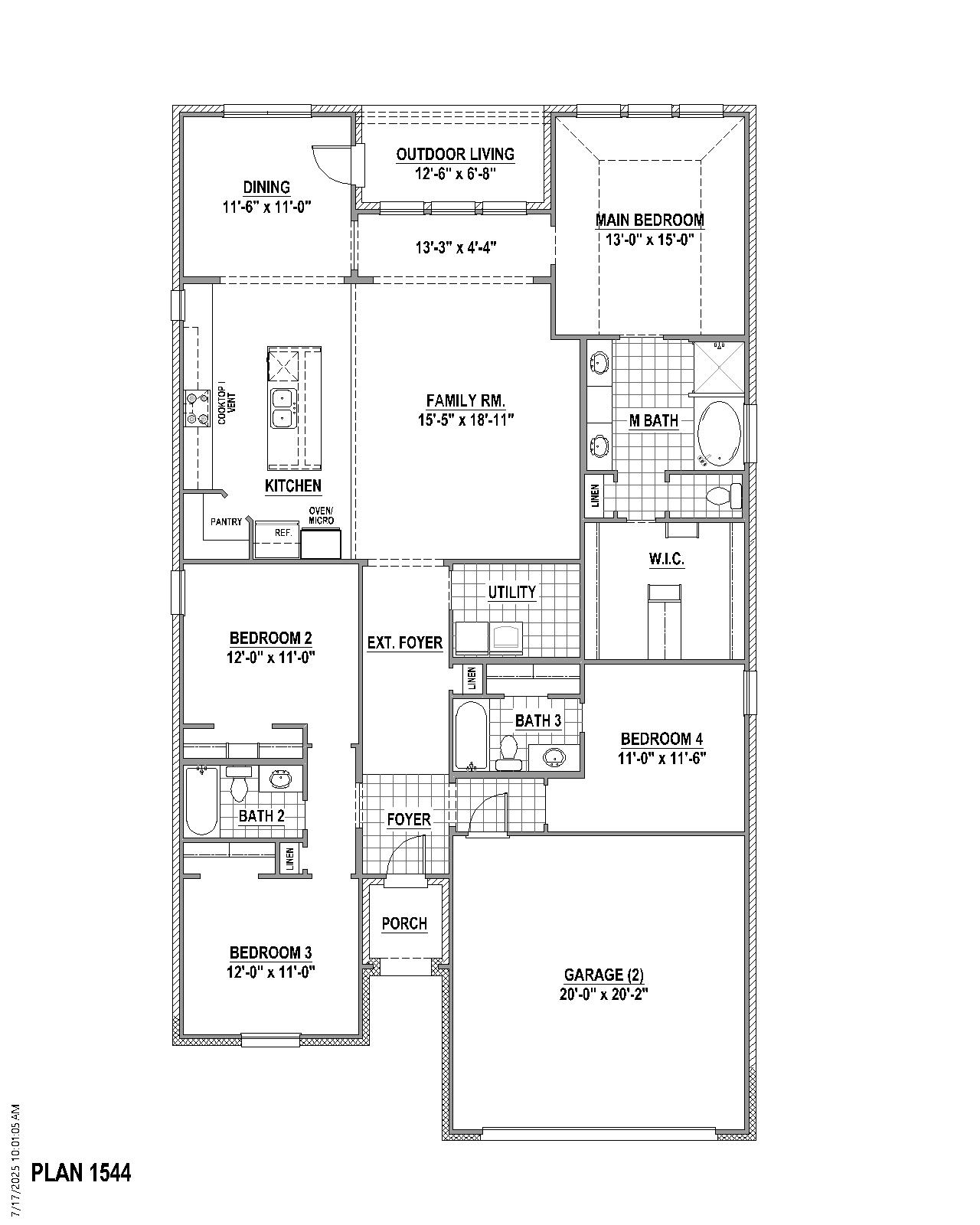 Plan 1544 floor plan drawing