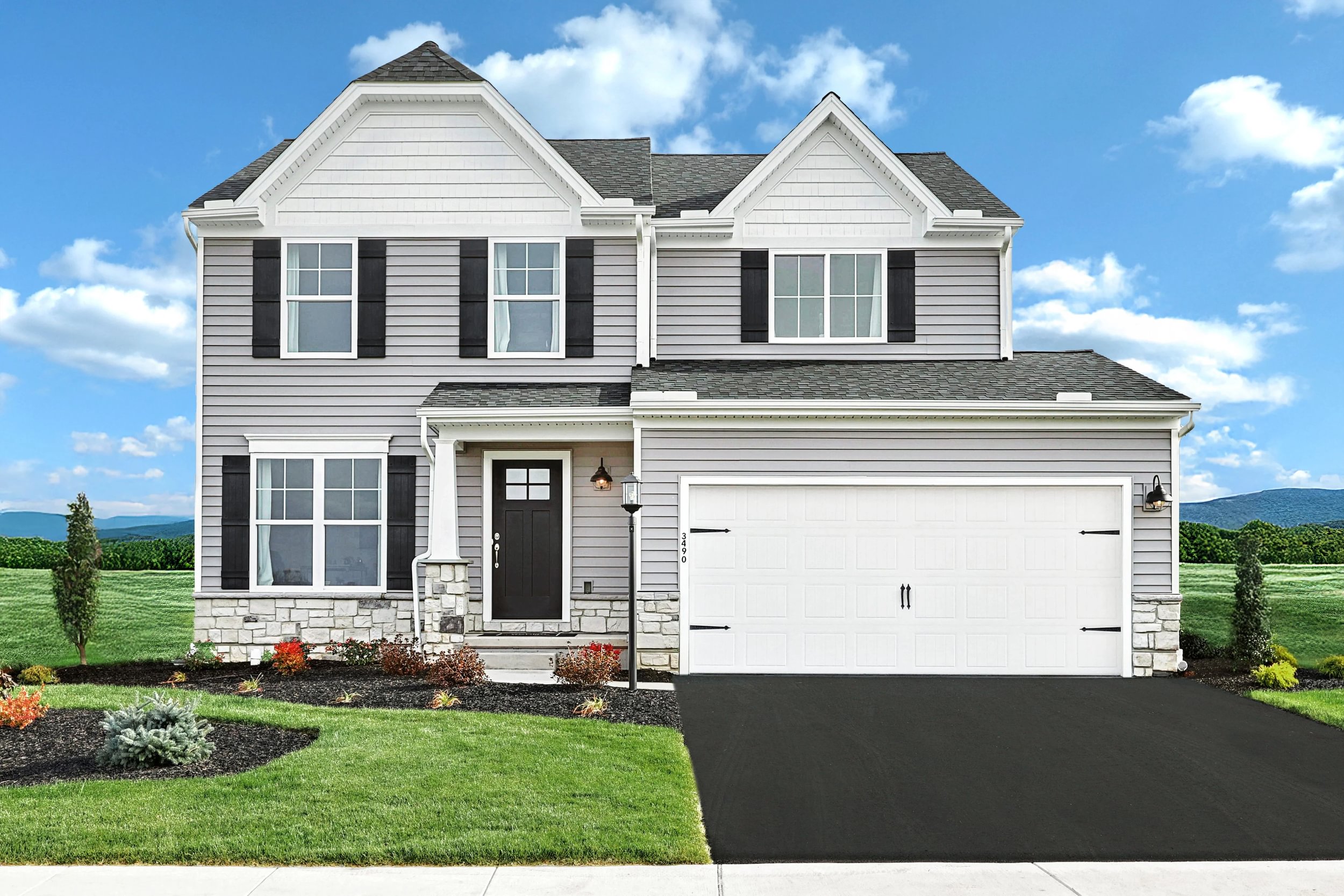 Berks Homes Revere Floorplan: Two story Home Exterior