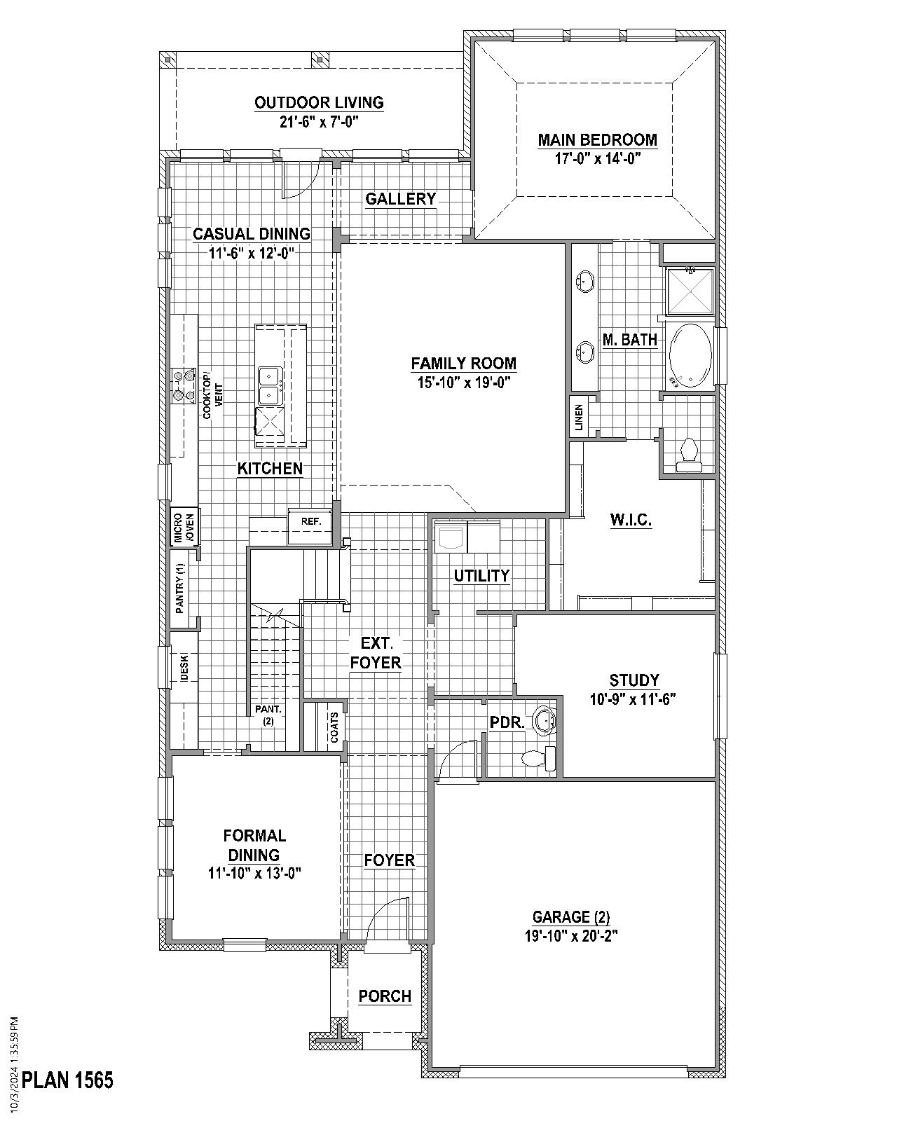 Plan 1565 floor plan drawing