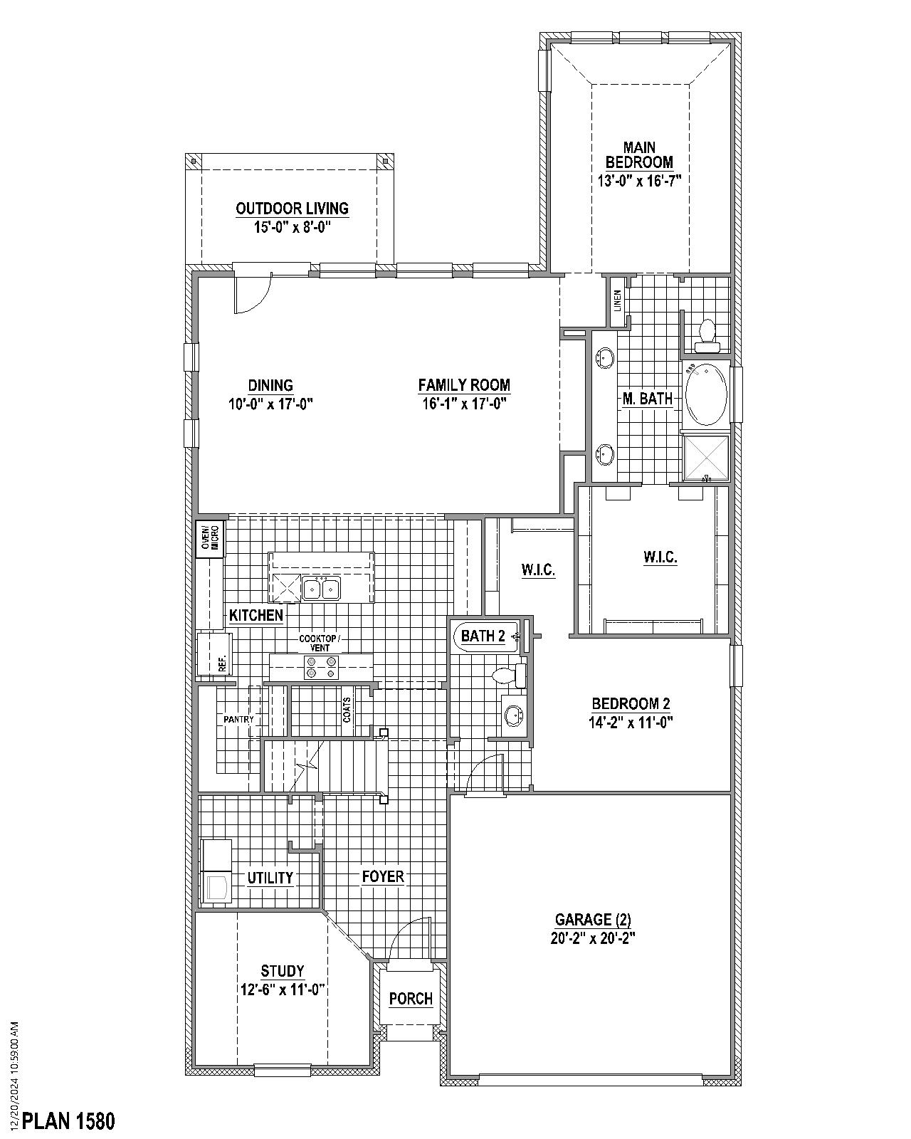 Plan 1580 floor plan drawing