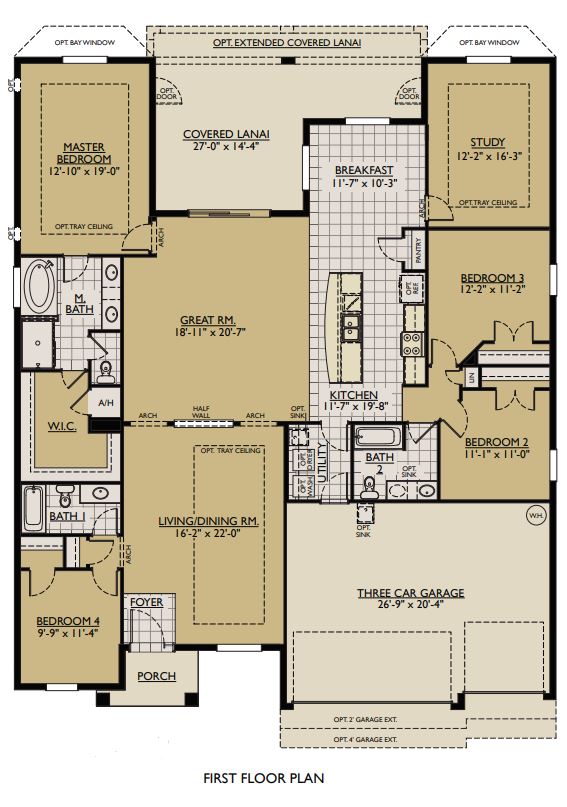 Jensen FL Floor Plan William Ryan Homes Tampa