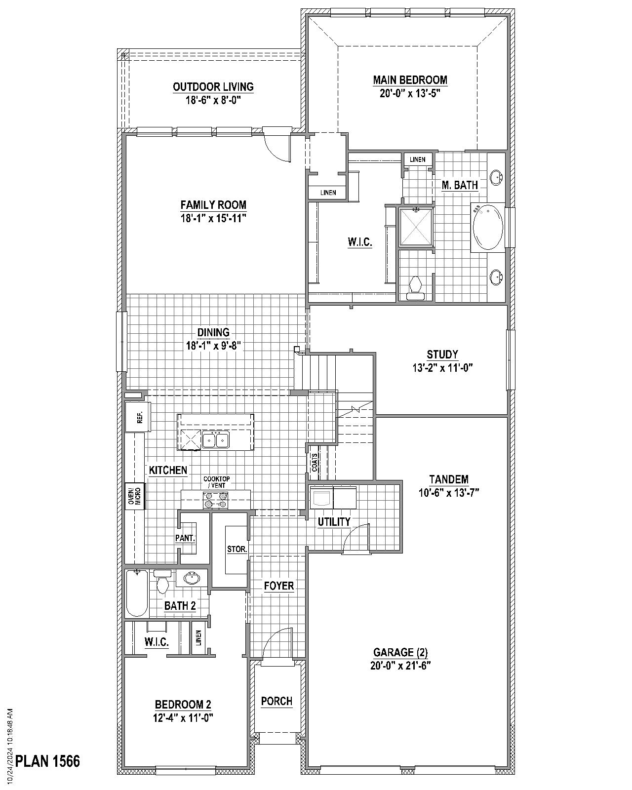 Plan 1566 floor plan drawing