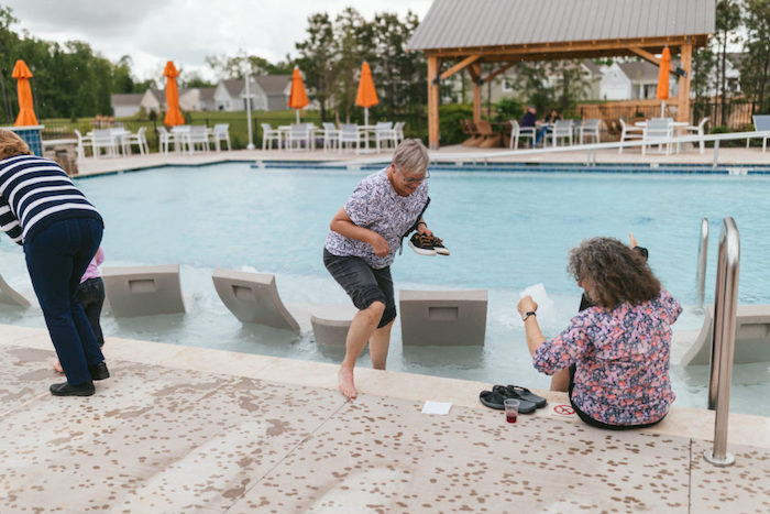 Women in pool.