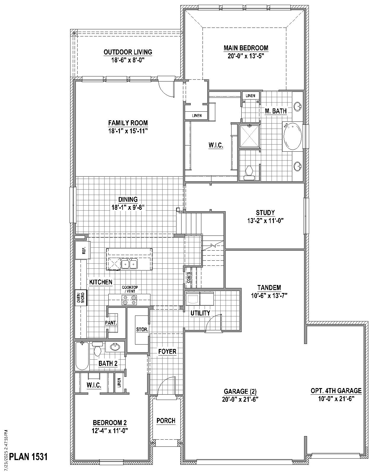 Plan 1531 floor plan drawing