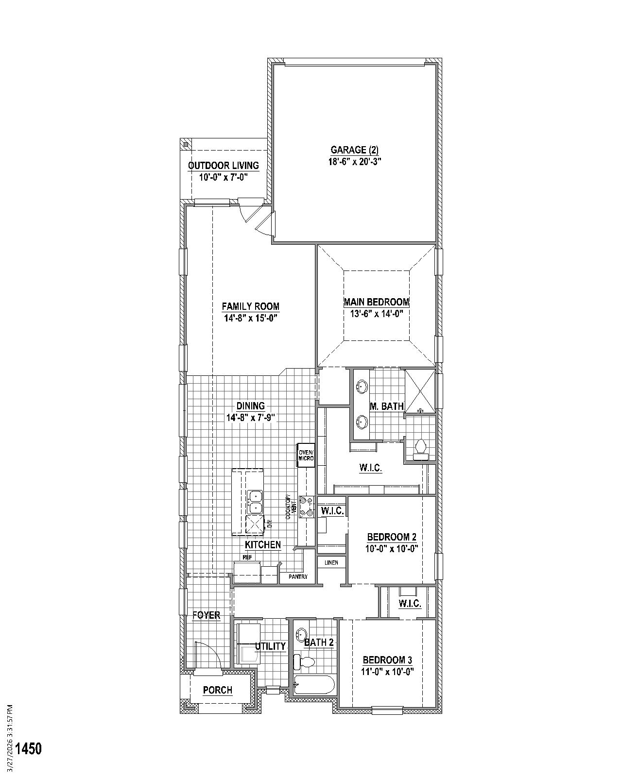 Plan 1450 floor plan drawing