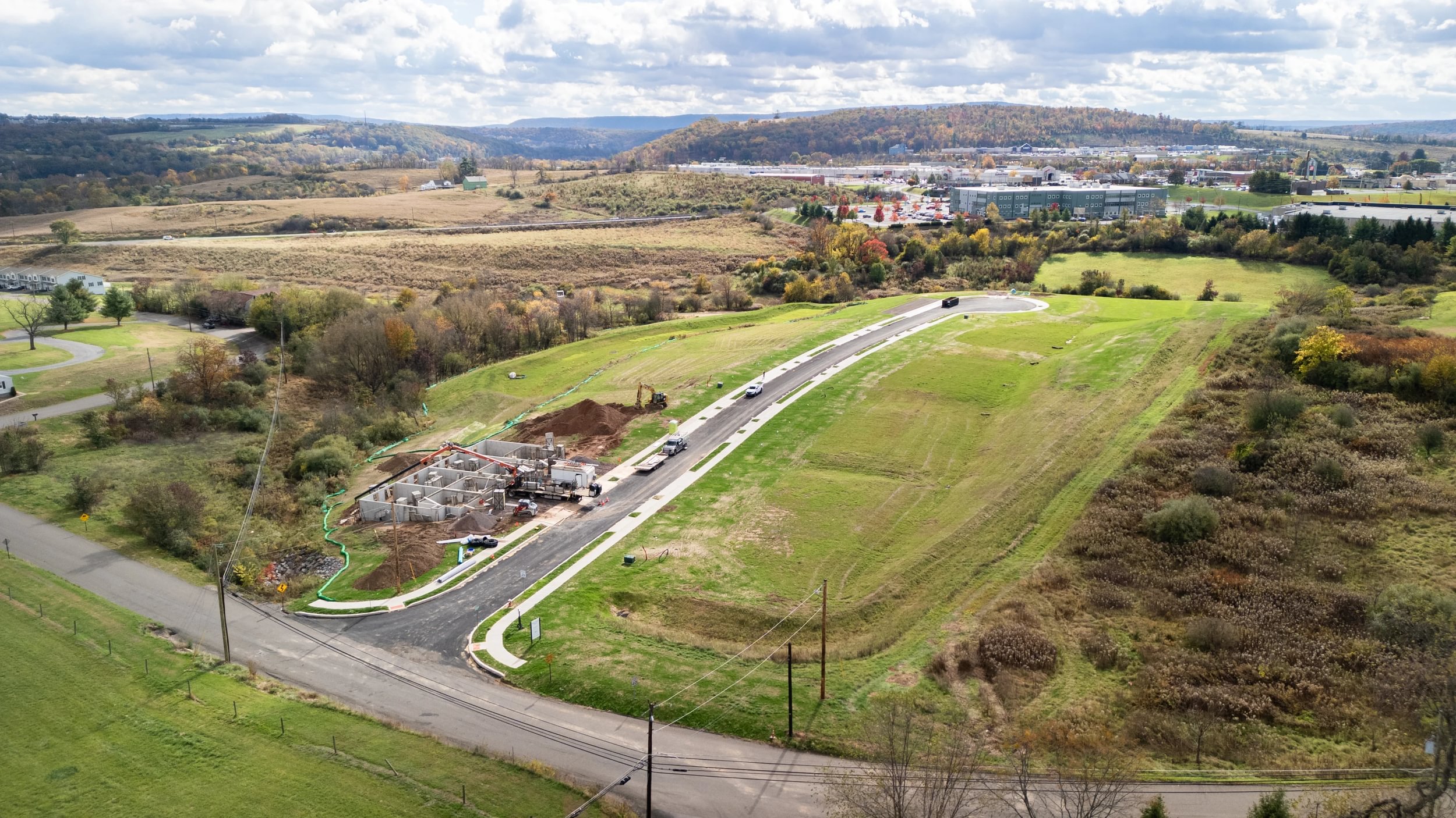 Aerial Drone Photo of Berks Homes Horse Farm Court Community, Bloomsburg, PA