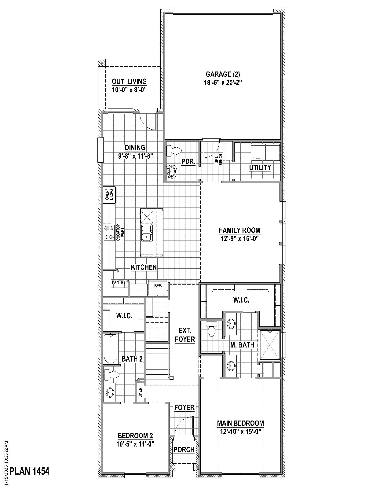 Plan 1454 floor plan drawing