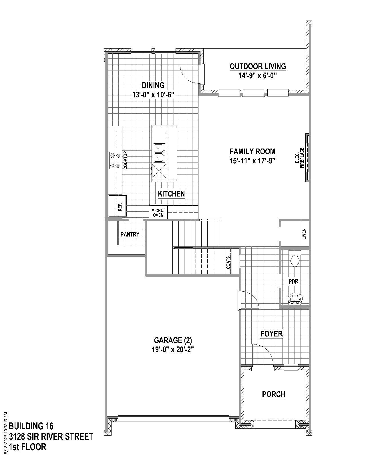 TH Building 16 Unit 2 W floor plan drawing
