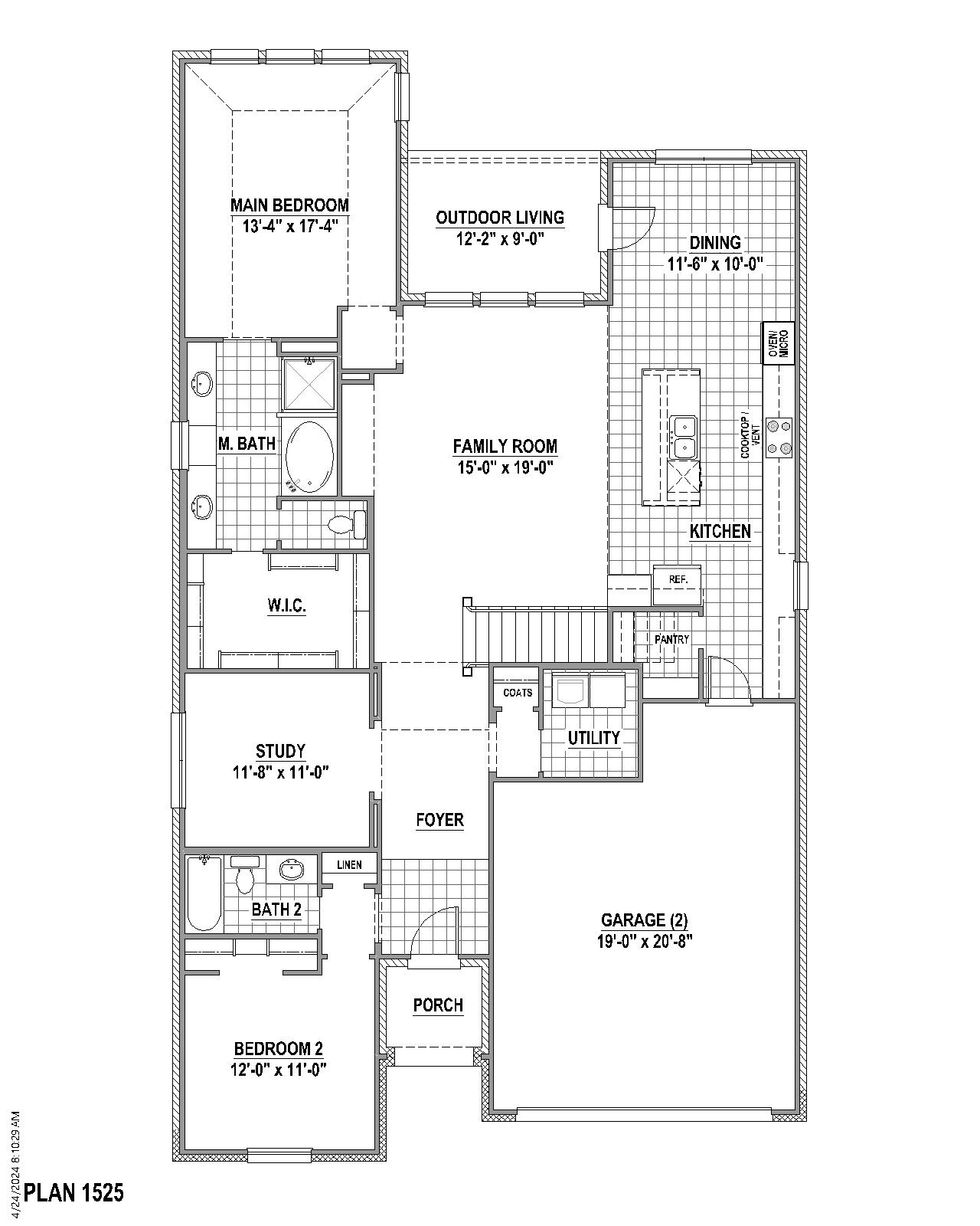 Plan 1525 floor plan drawing