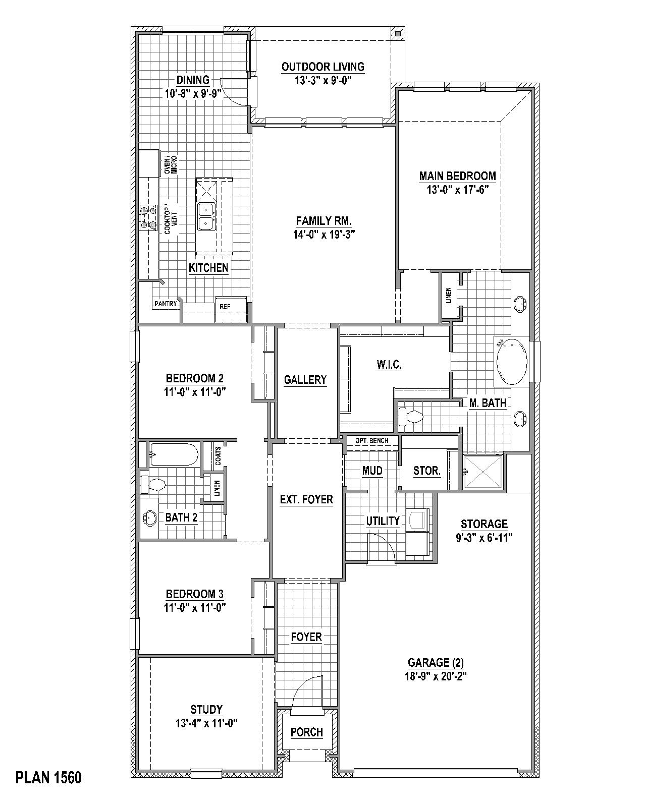 Plan 1560 floor plan drawing
