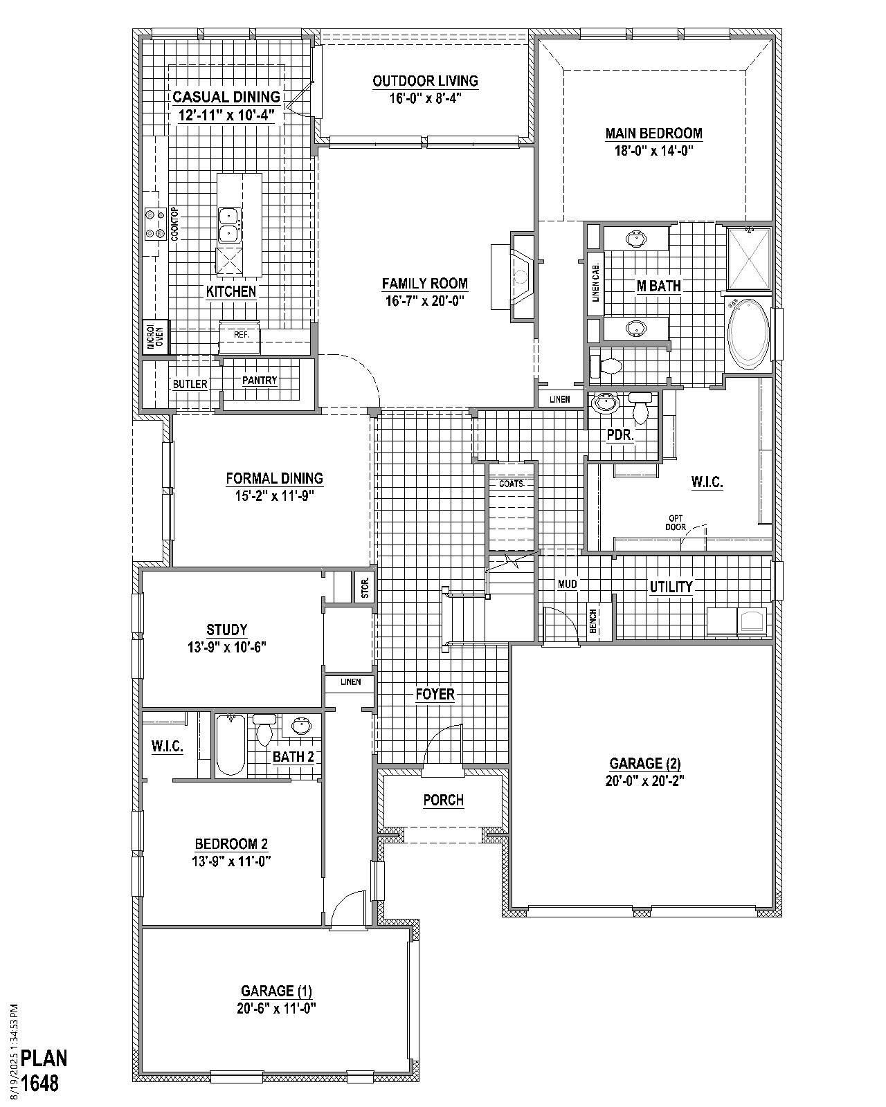 Plan 1648 floor plan drawing