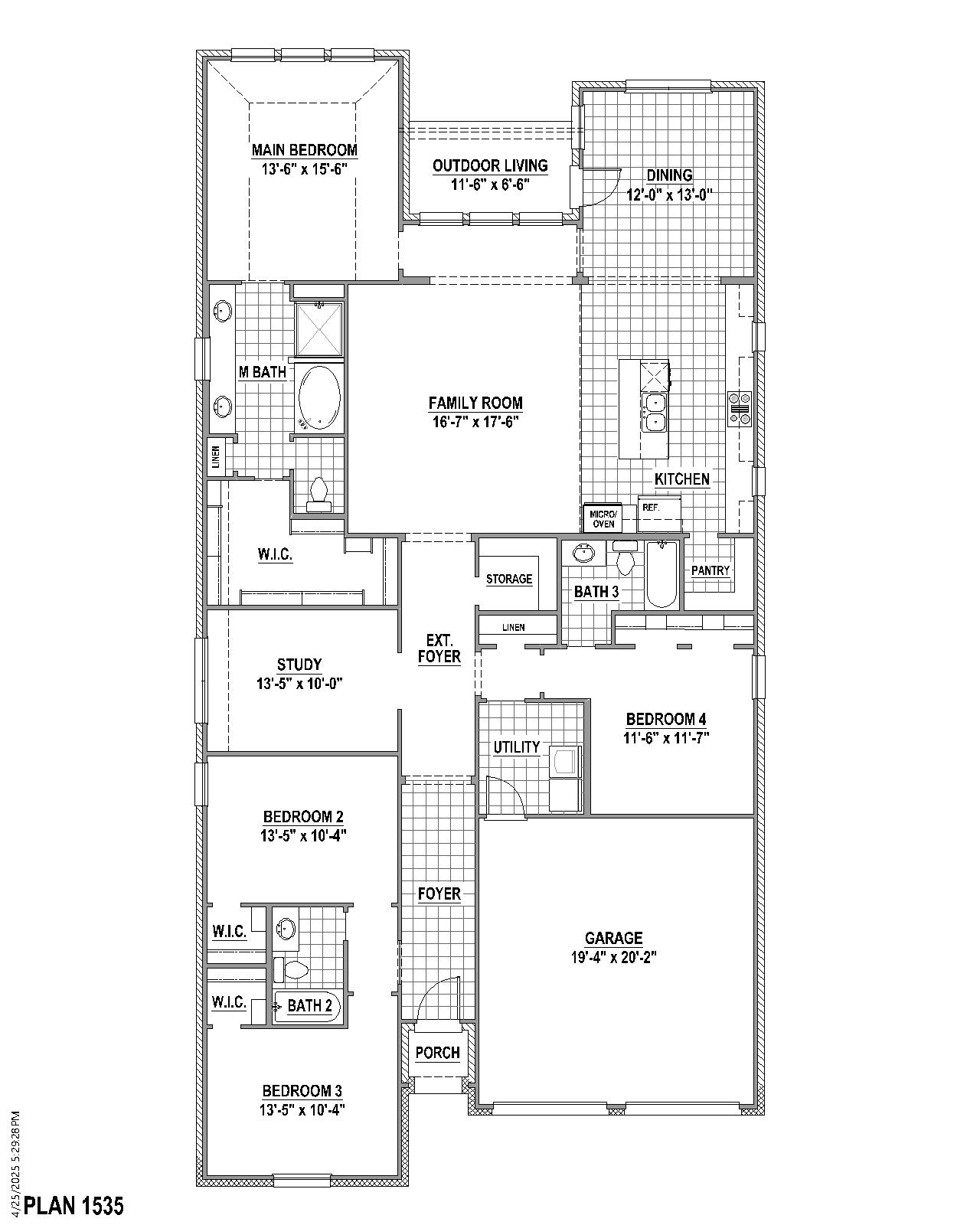 Plan 1535 floor plan drawing