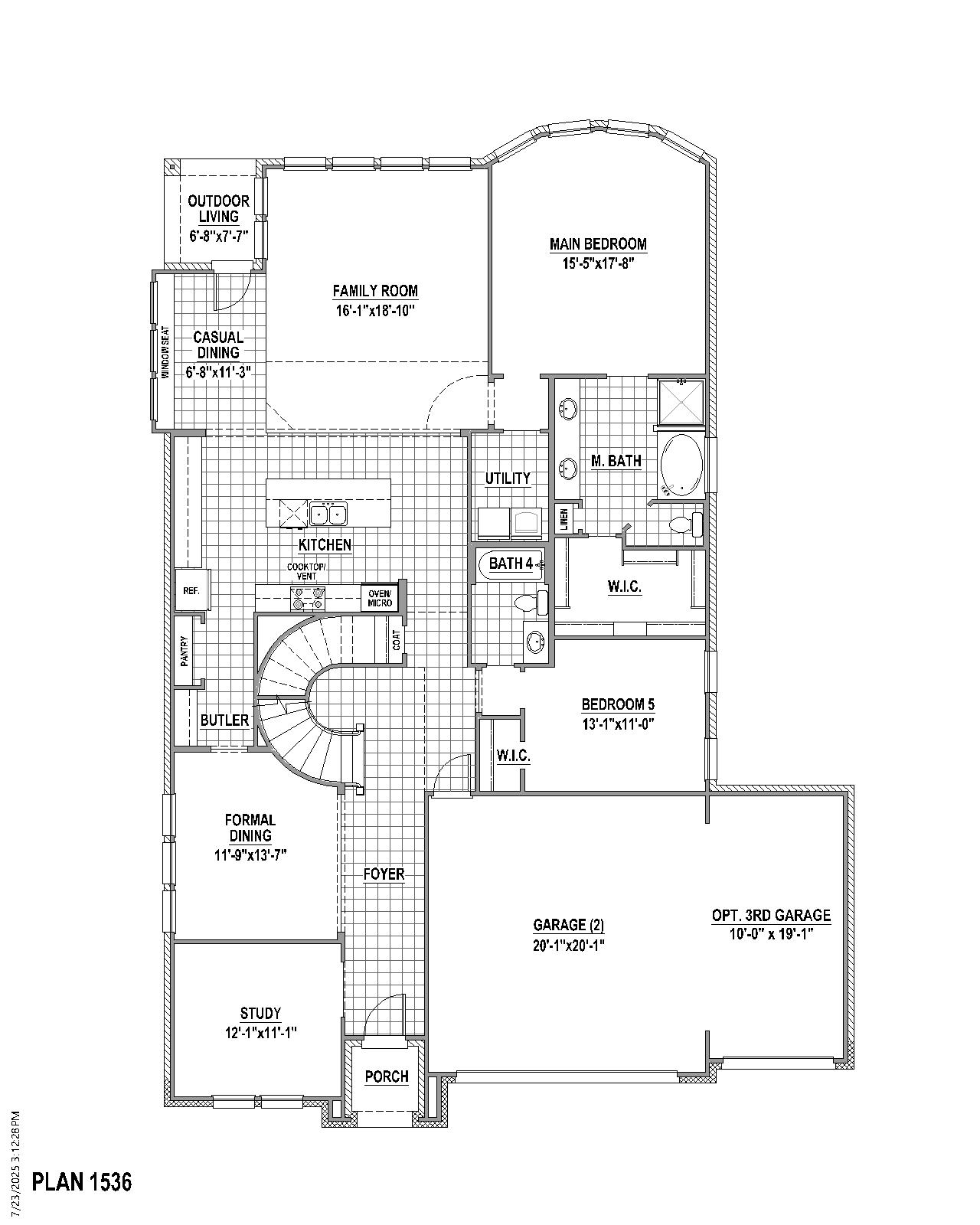 Plan 1536 floor plan drawing