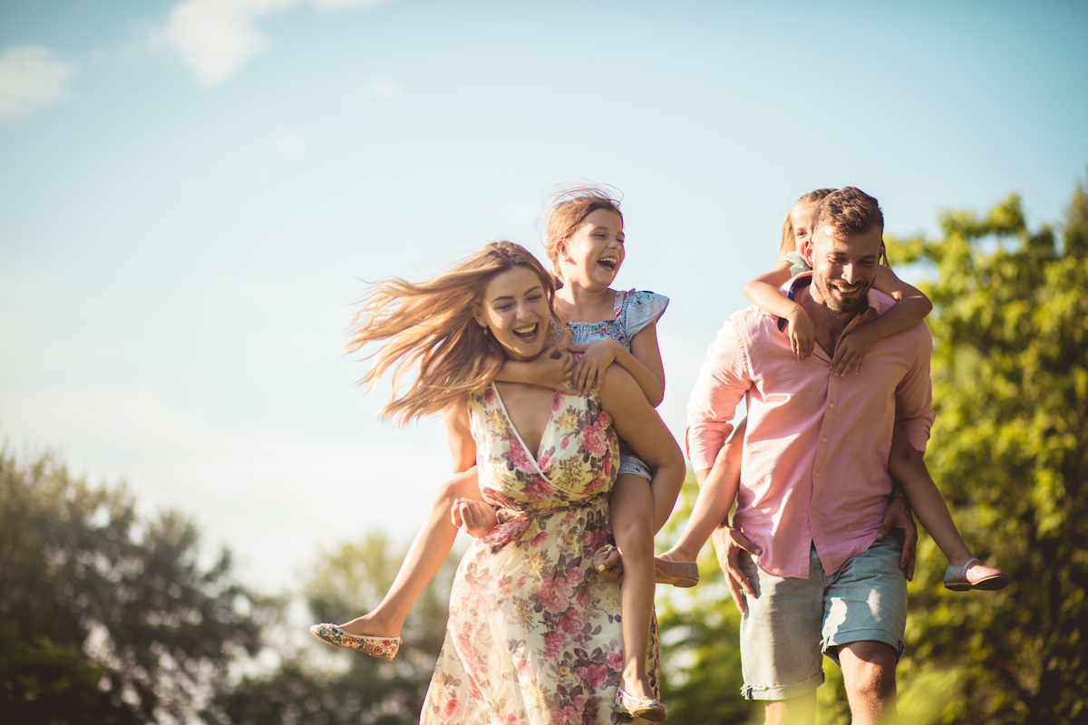 Family enjoying a sunny afternoon.