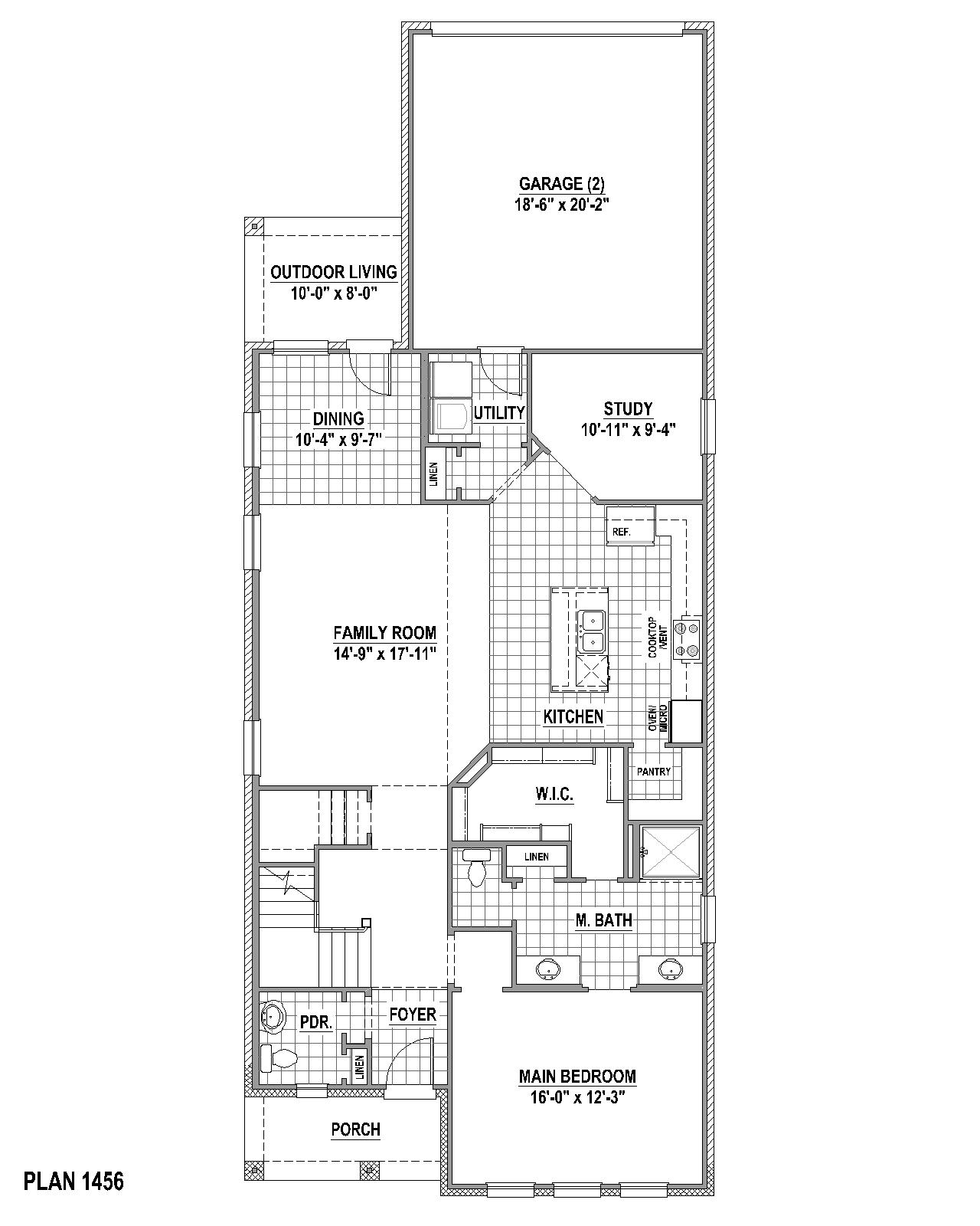 Plan 1456 floor plan drawing