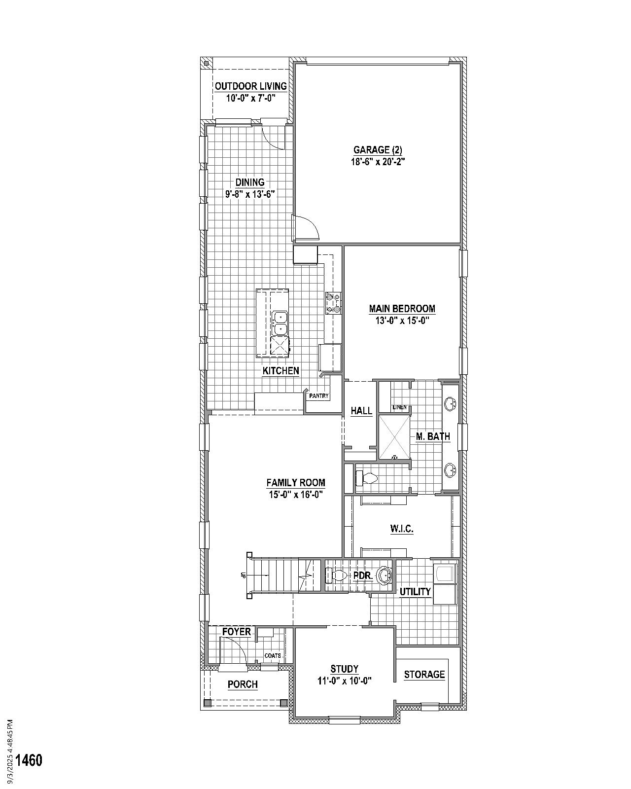 Plan 1460 floor plan drawing