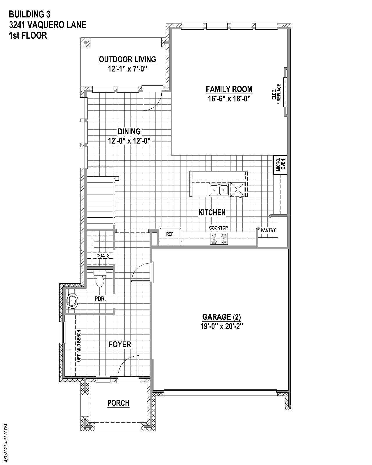 TH Building 3 Unit 1 ML floor plan drawing