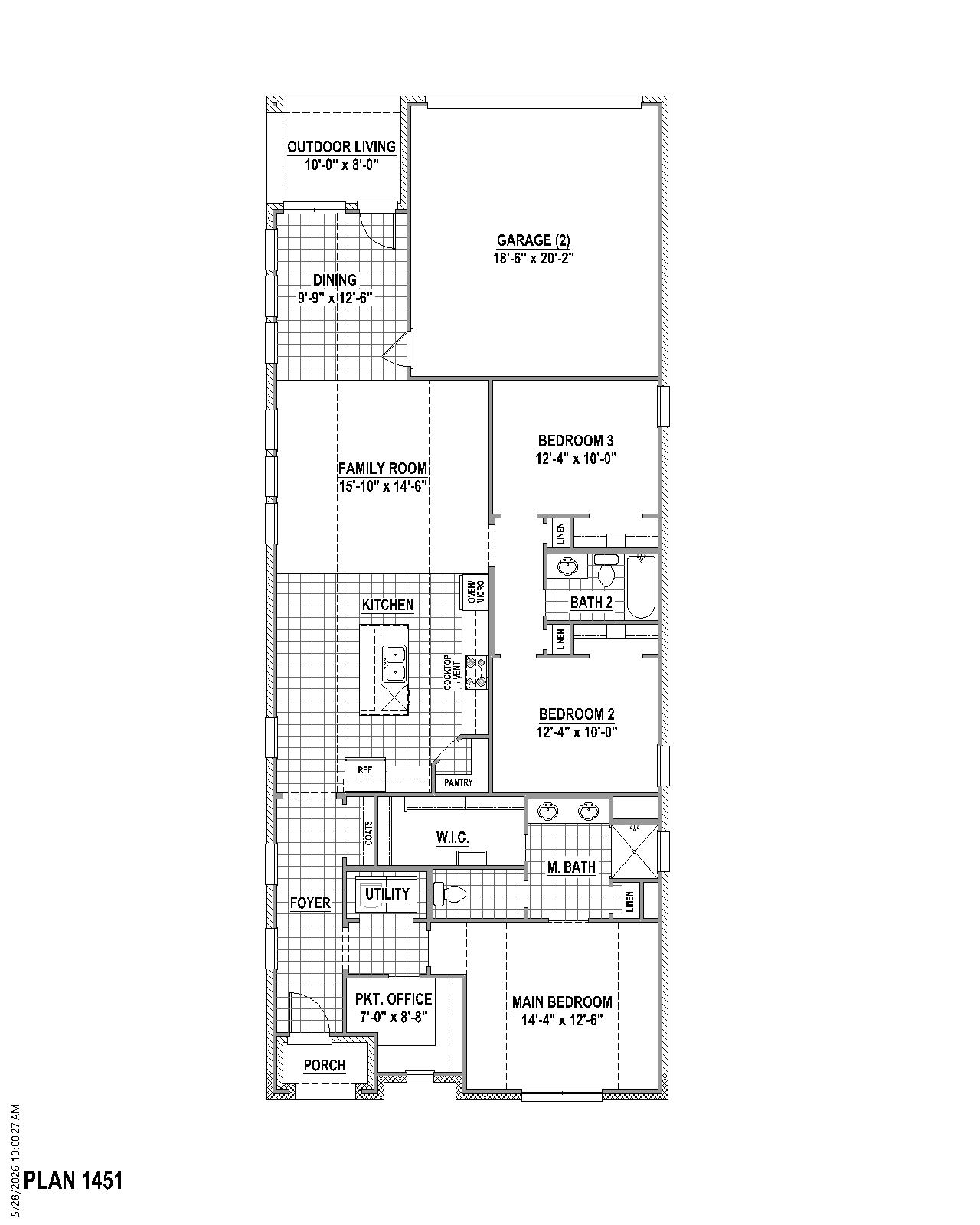 Plan 1451 floor plan drawing