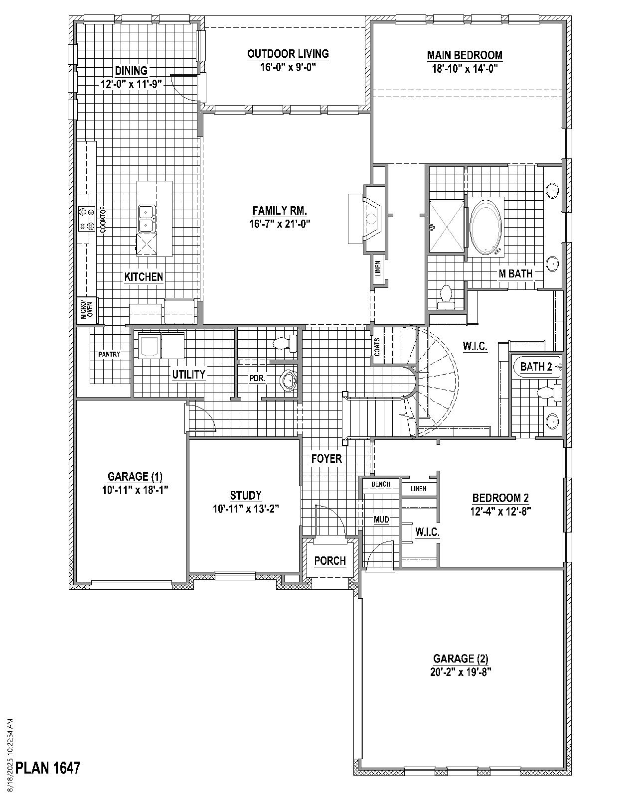Plan 1647 floor plan drawing