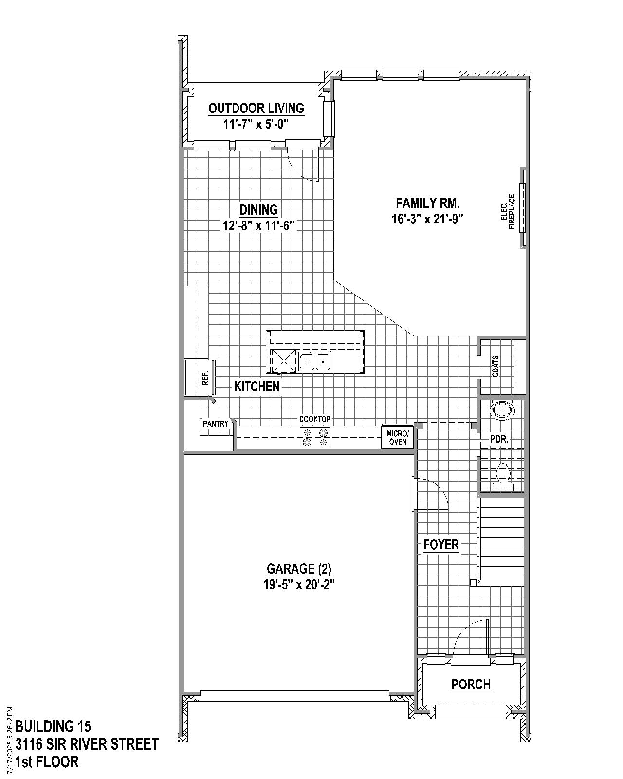 Castle Hills Northpointe Townhomes floor plan drawing