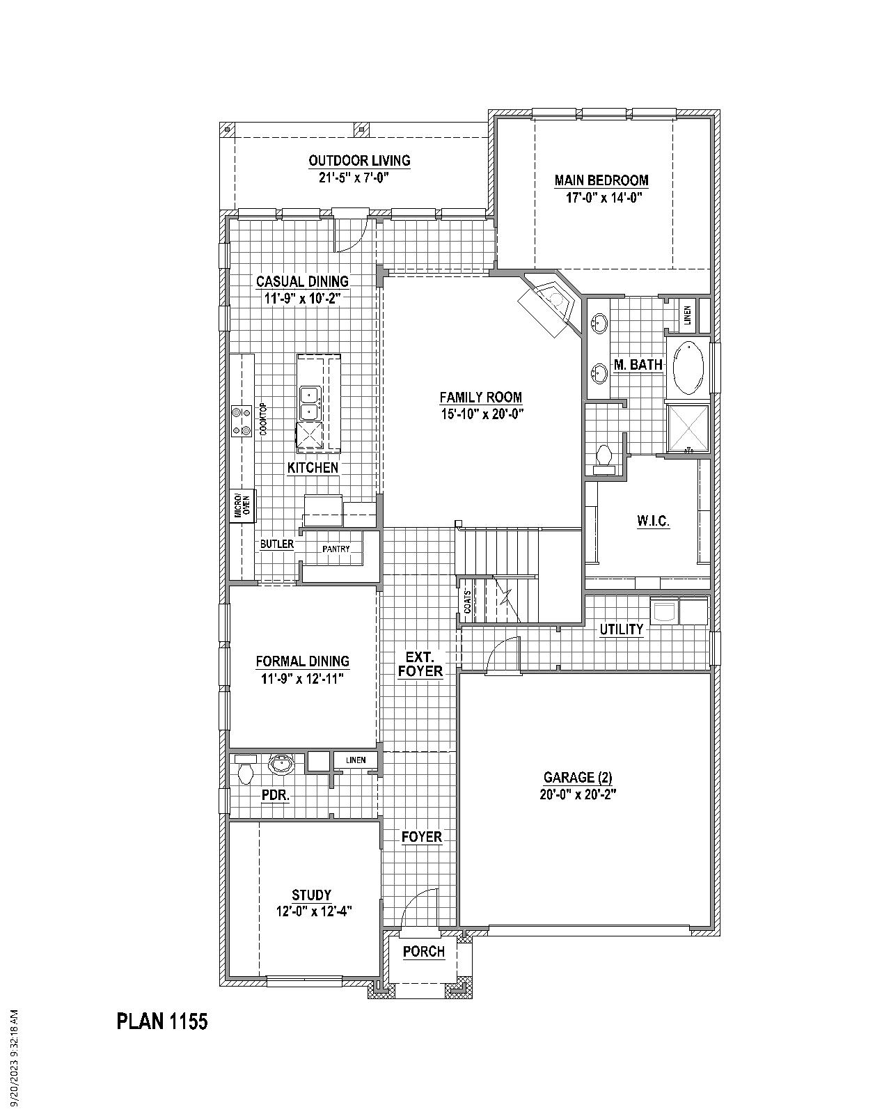 Plan 1155 floor plan drawing