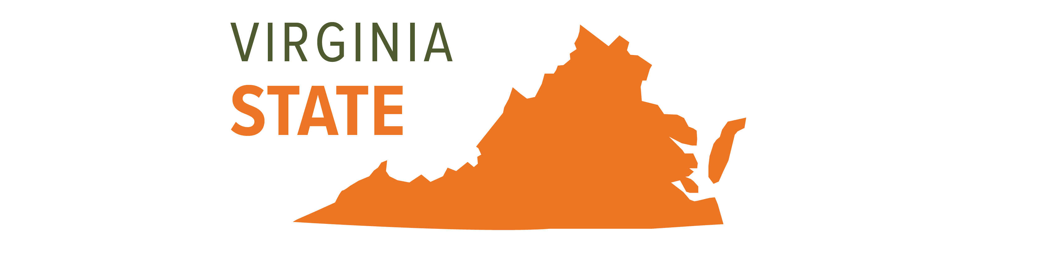 Outline of state of virginia in orange