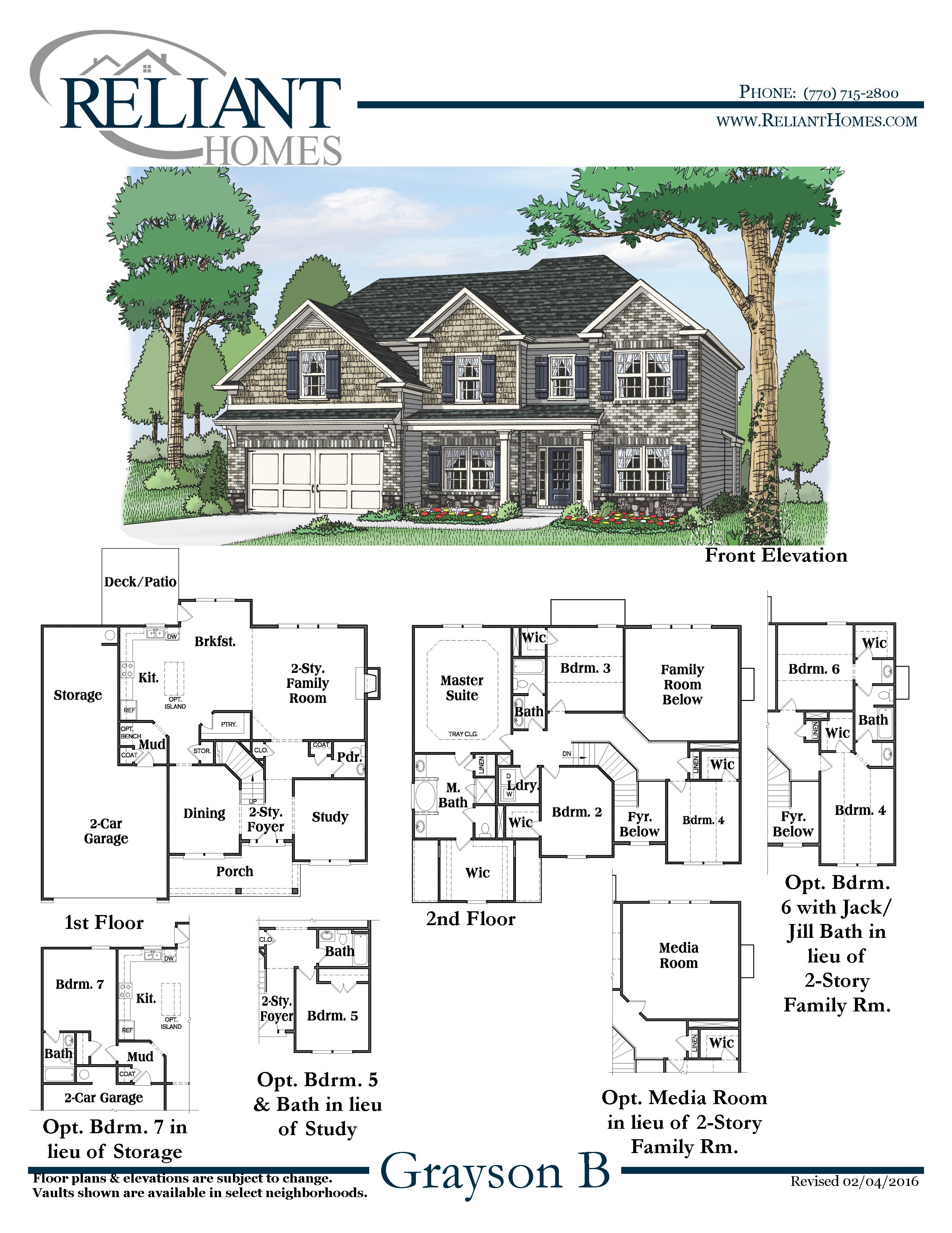 The Grayson Front Entry In Lake Meeler Reliant Homes