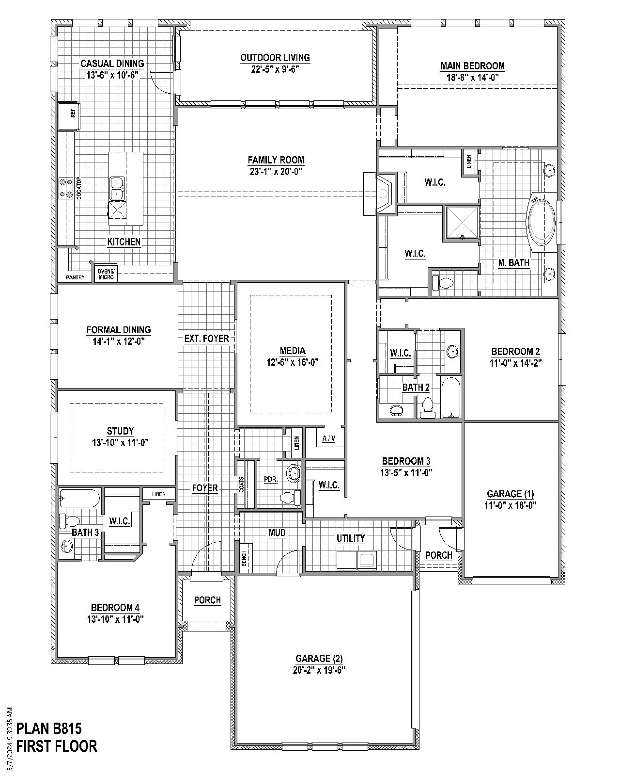Plan 815 floor plan drawing
