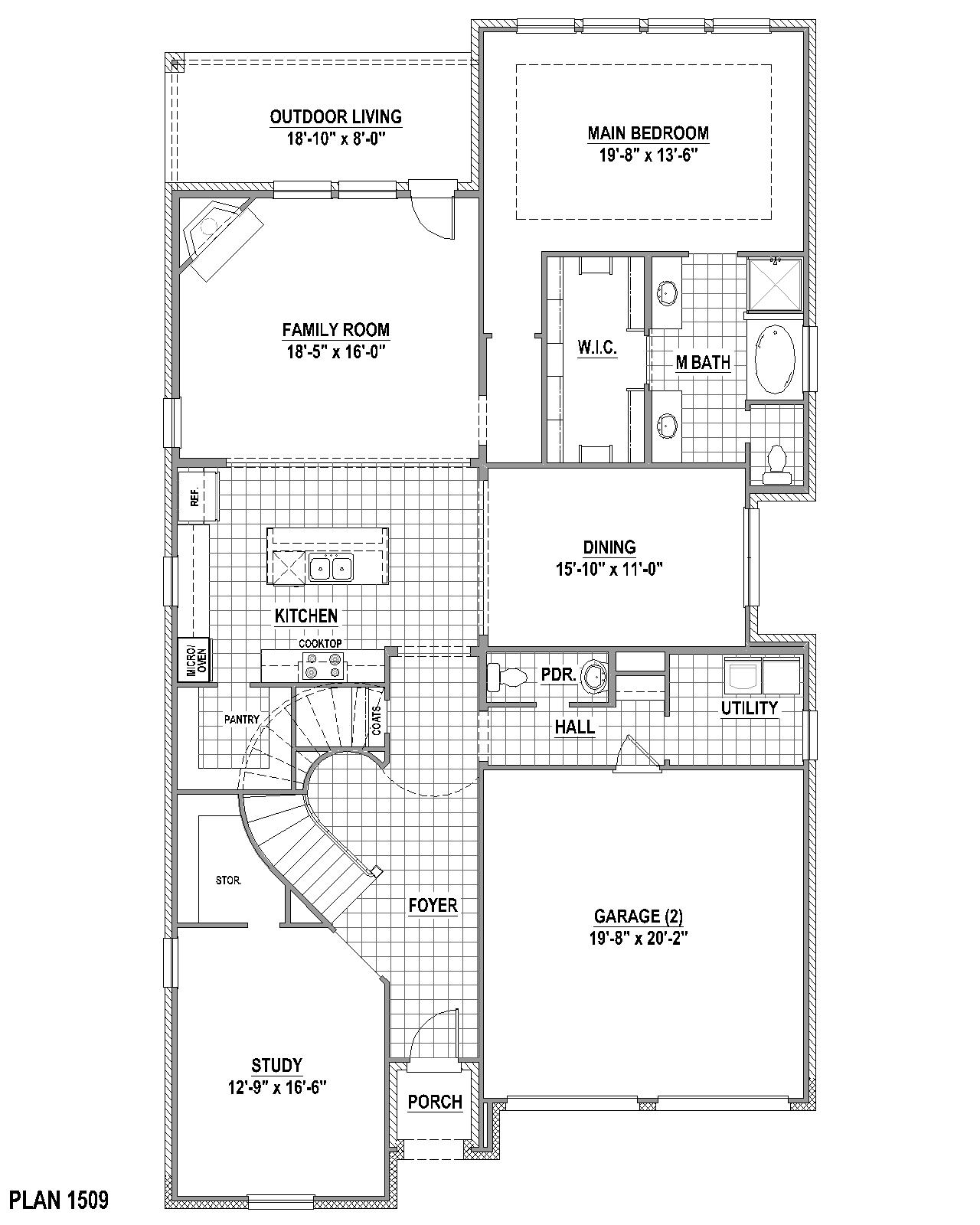 Plan 1509 floor plan drawing