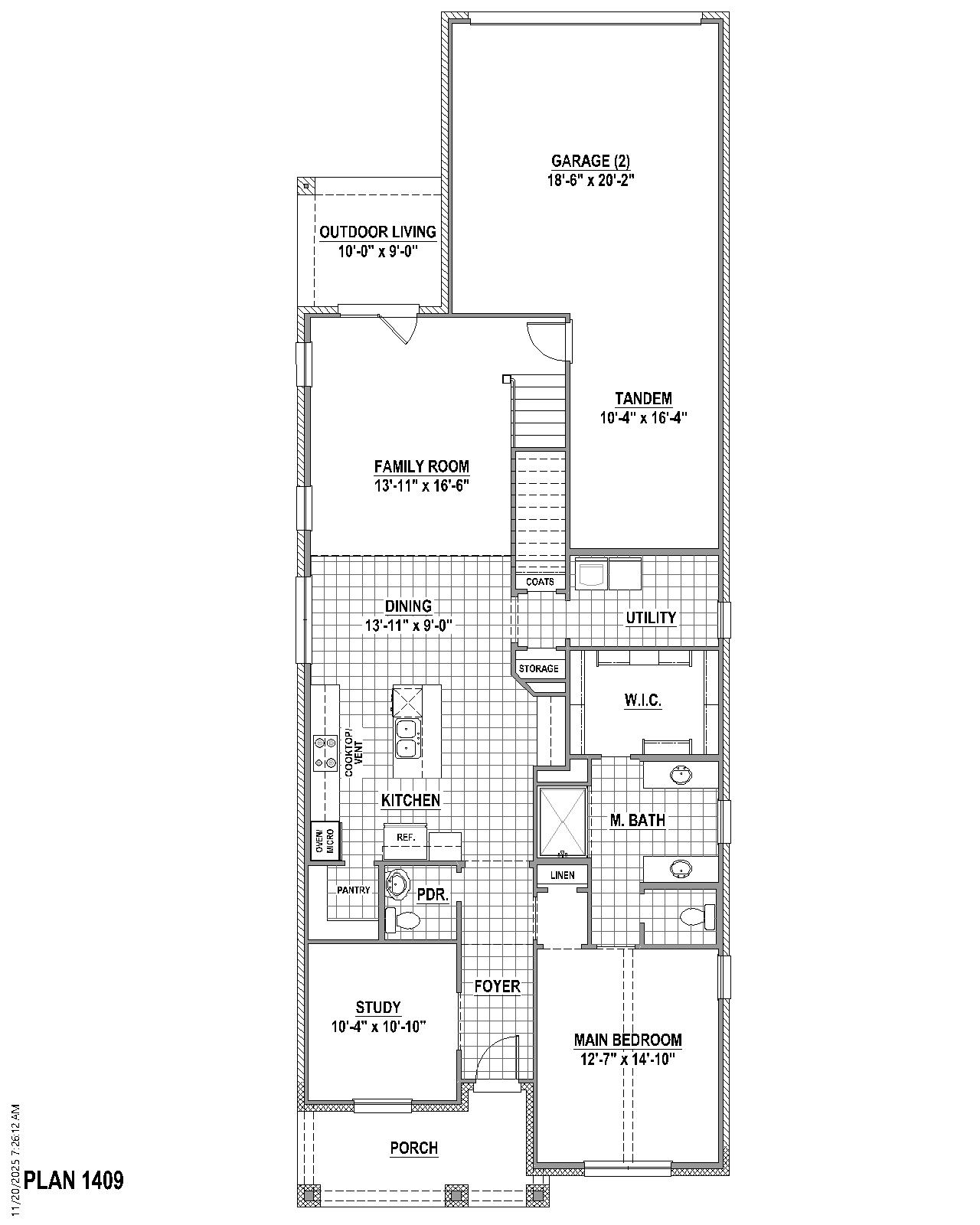 Mosaic 40s floor plan drawing