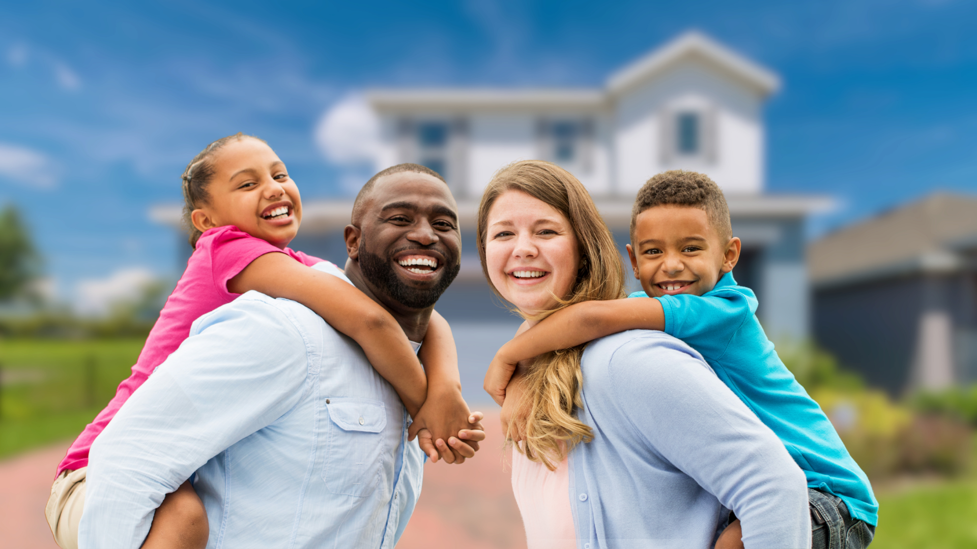 happy family in brand new home in central florida in groveland