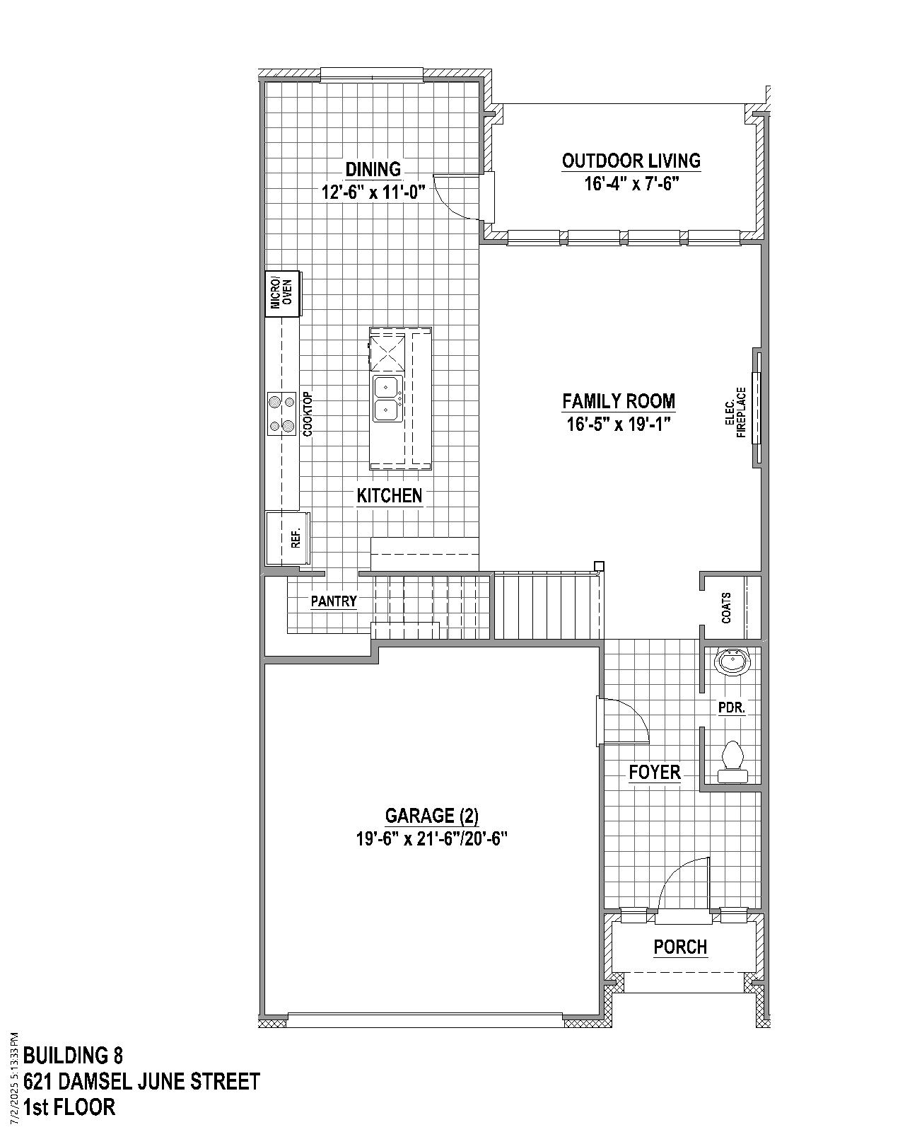 TH Building 8 Unit 2 W floor plan drawing