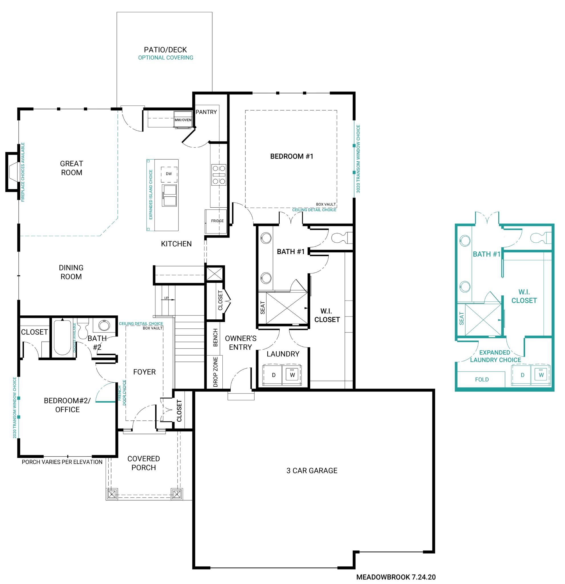 The Meadowbrook Floor Plan Home Builder in KC and IA