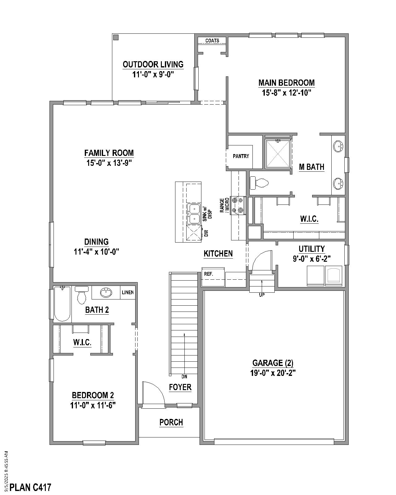 Plan C417 1st Floor. Colorado Springs, CO New Home