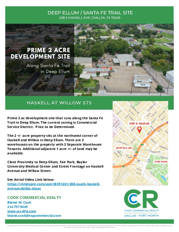 DEEP ELLUM DEVELOPMENT SITE ALONG THE SANTA FE TRAIL
