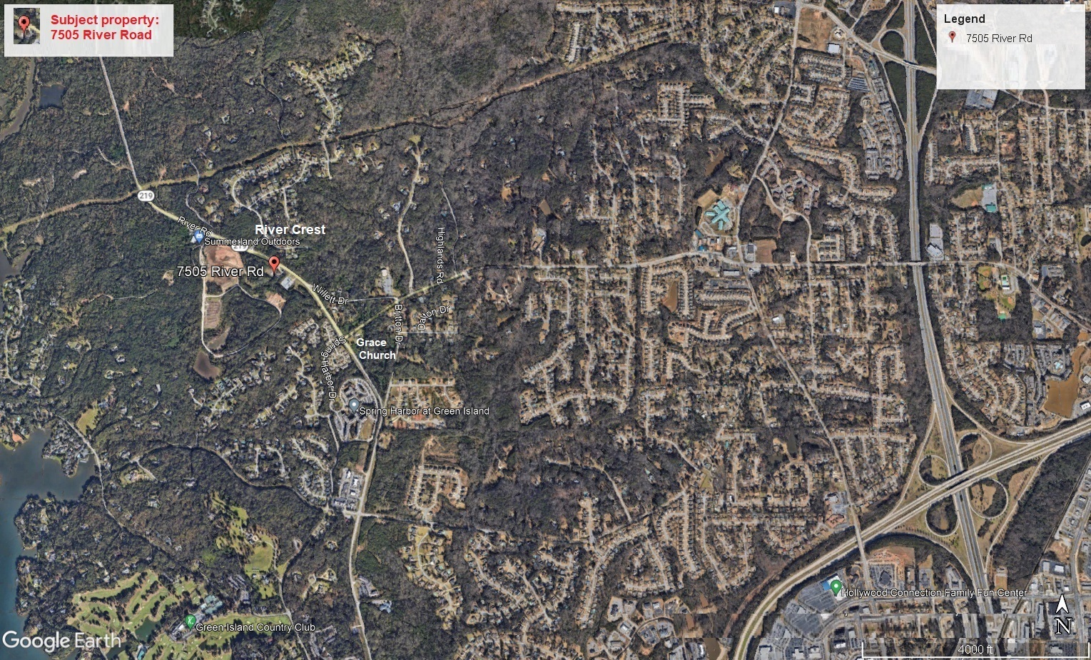 7505 River Road, Aerial View Map